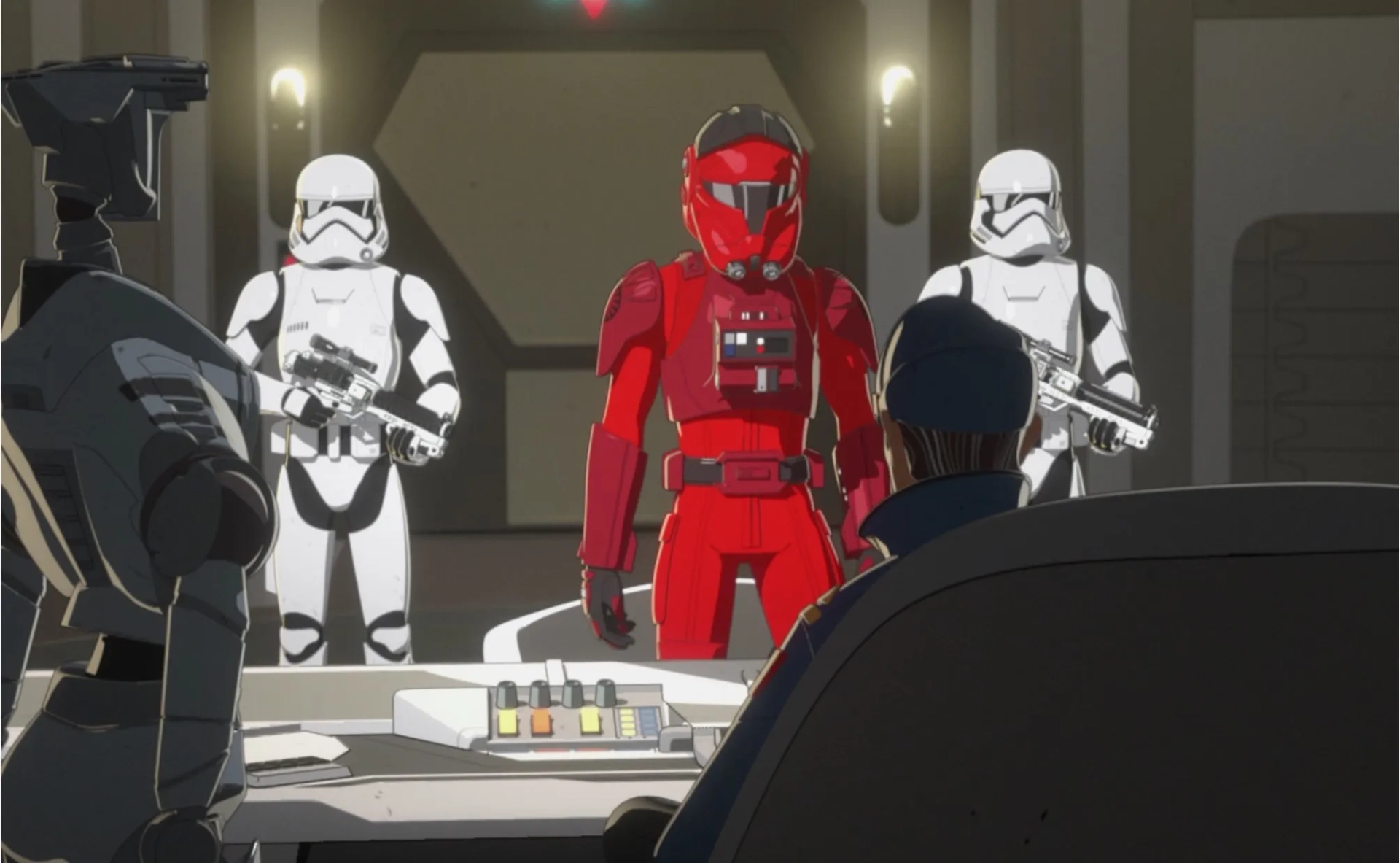 Lex Lang, Mary Elizabeth McGlynn, and Jason Hightower in Star Wars: Resistance (2018)