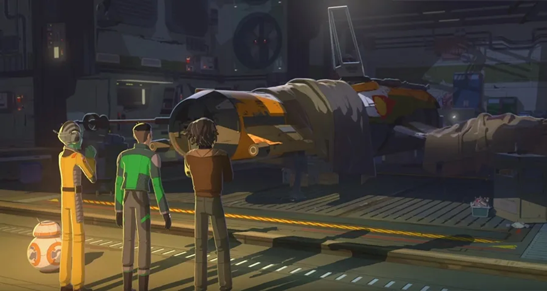 Scott Lawrence, Christopher Sean, and Josh Brener in Star Wars: Resistance (2018)