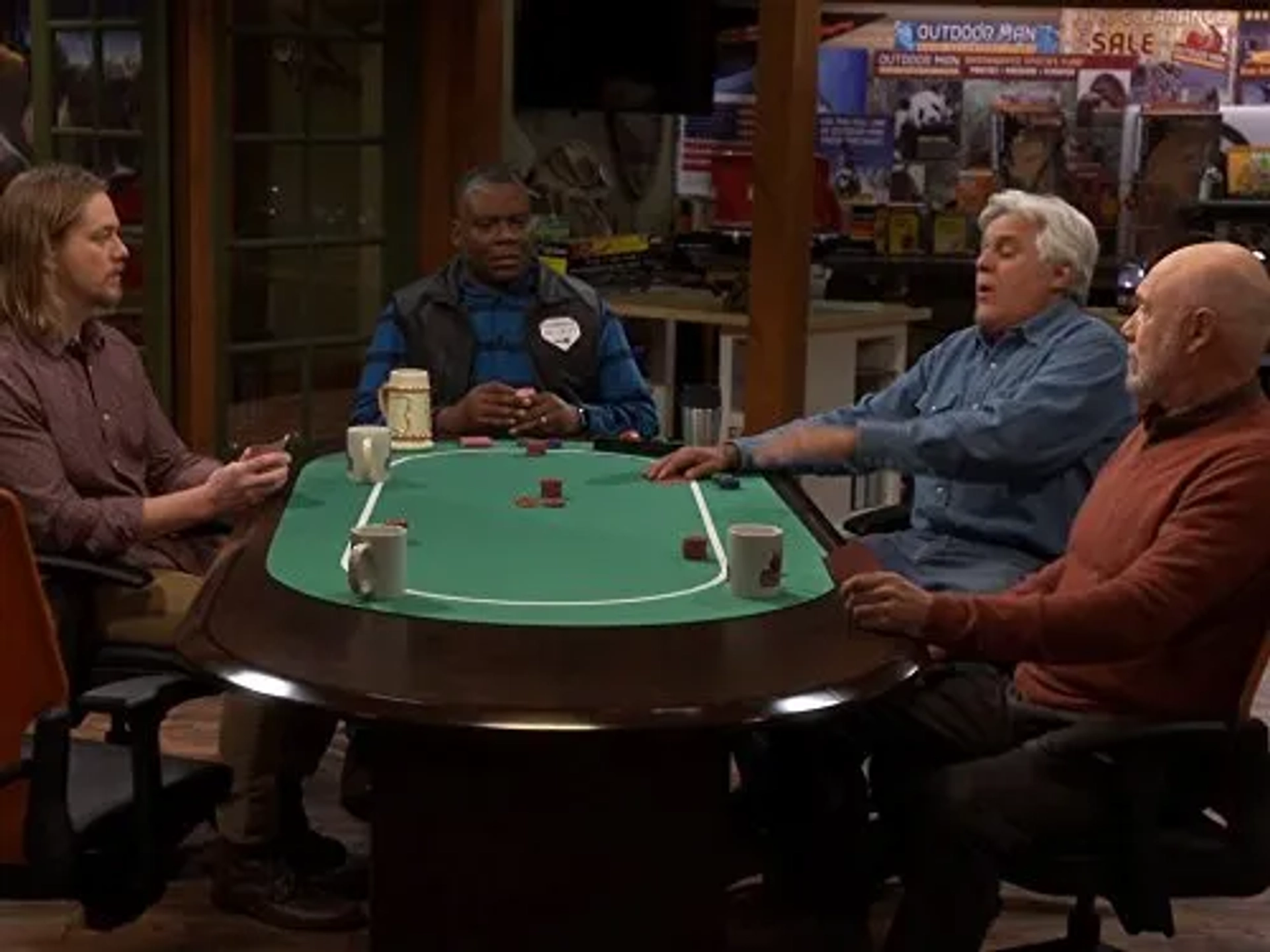 Hector Elizondo, Jay Leno, Jonathan Adams, and Christoph Sanders in Last Man Standing (2011)