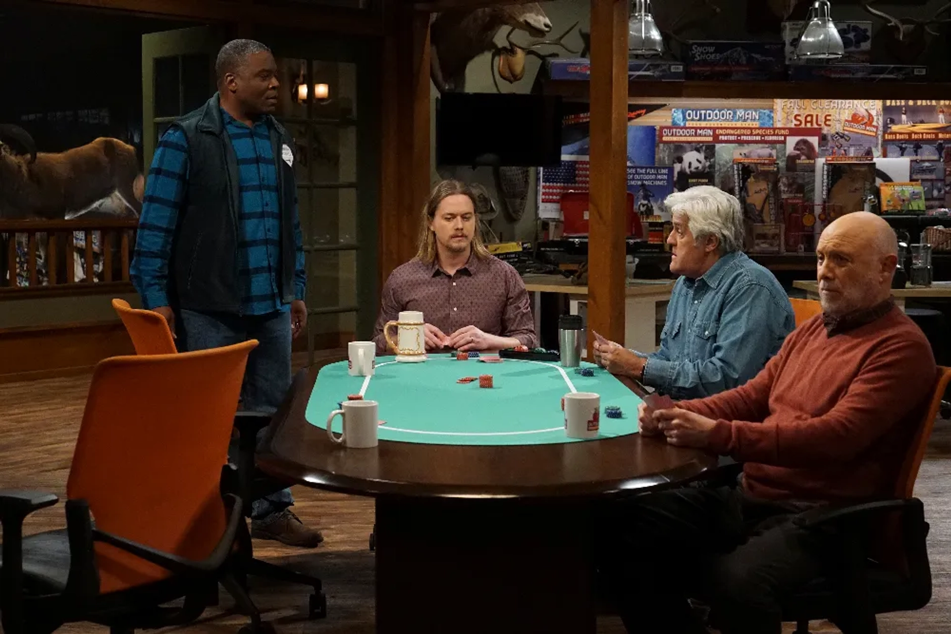 Hector Elizondo, Jay Leno, Jonathan Adams, and Christoph Sanders in Last Man Standing (2011)