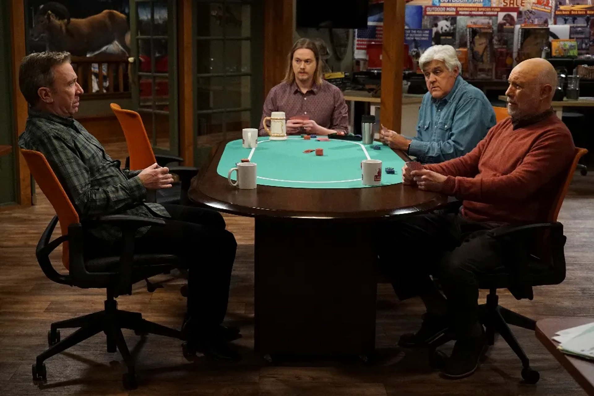 Tim Allen, Hector Elizondo, Jay Leno, and Christoph Sanders in Last Man Standing (2011)