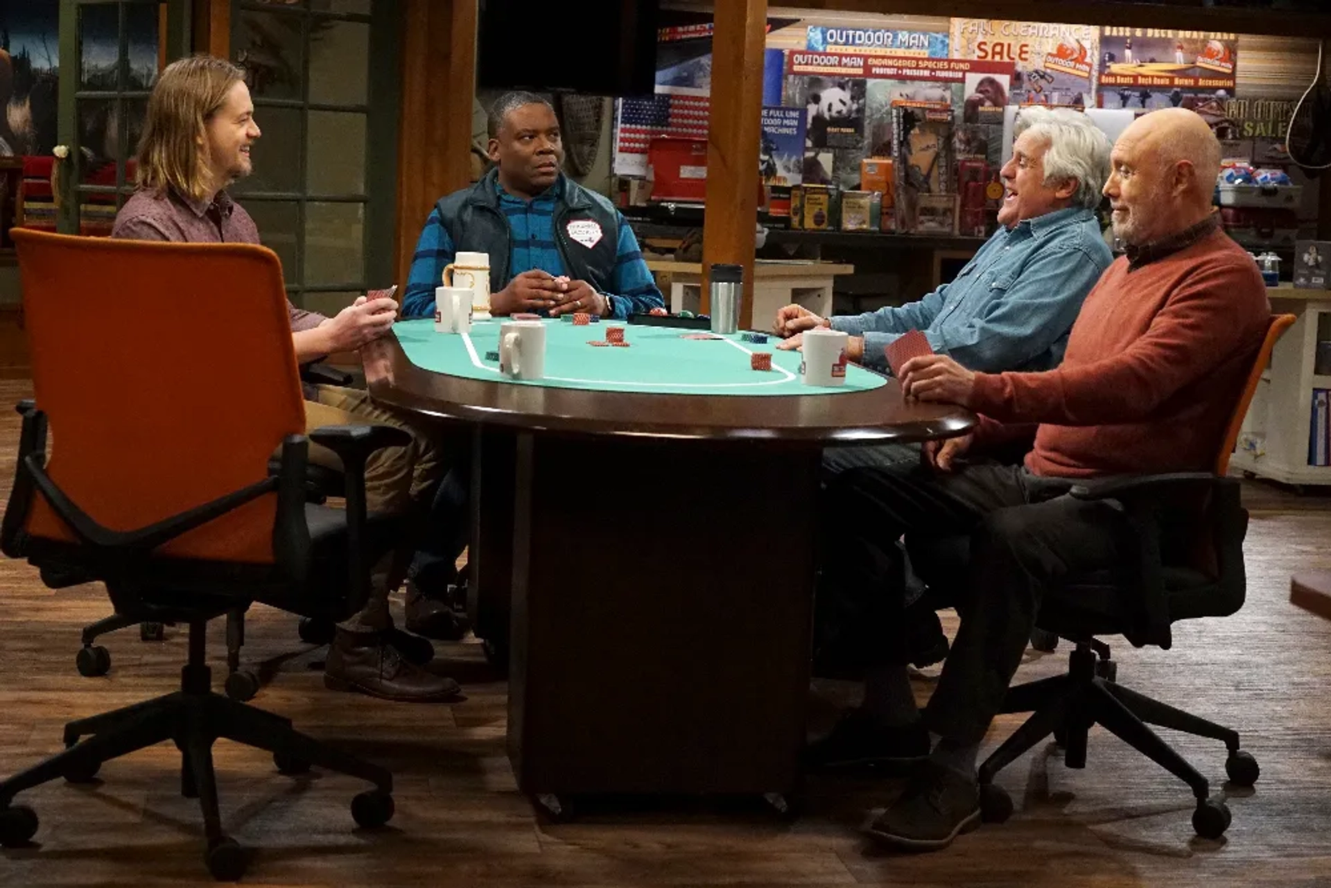 Hector Elizondo, Jay Leno, Jonathan Adams, and Christoph Sanders in Last Man Standing (2011)