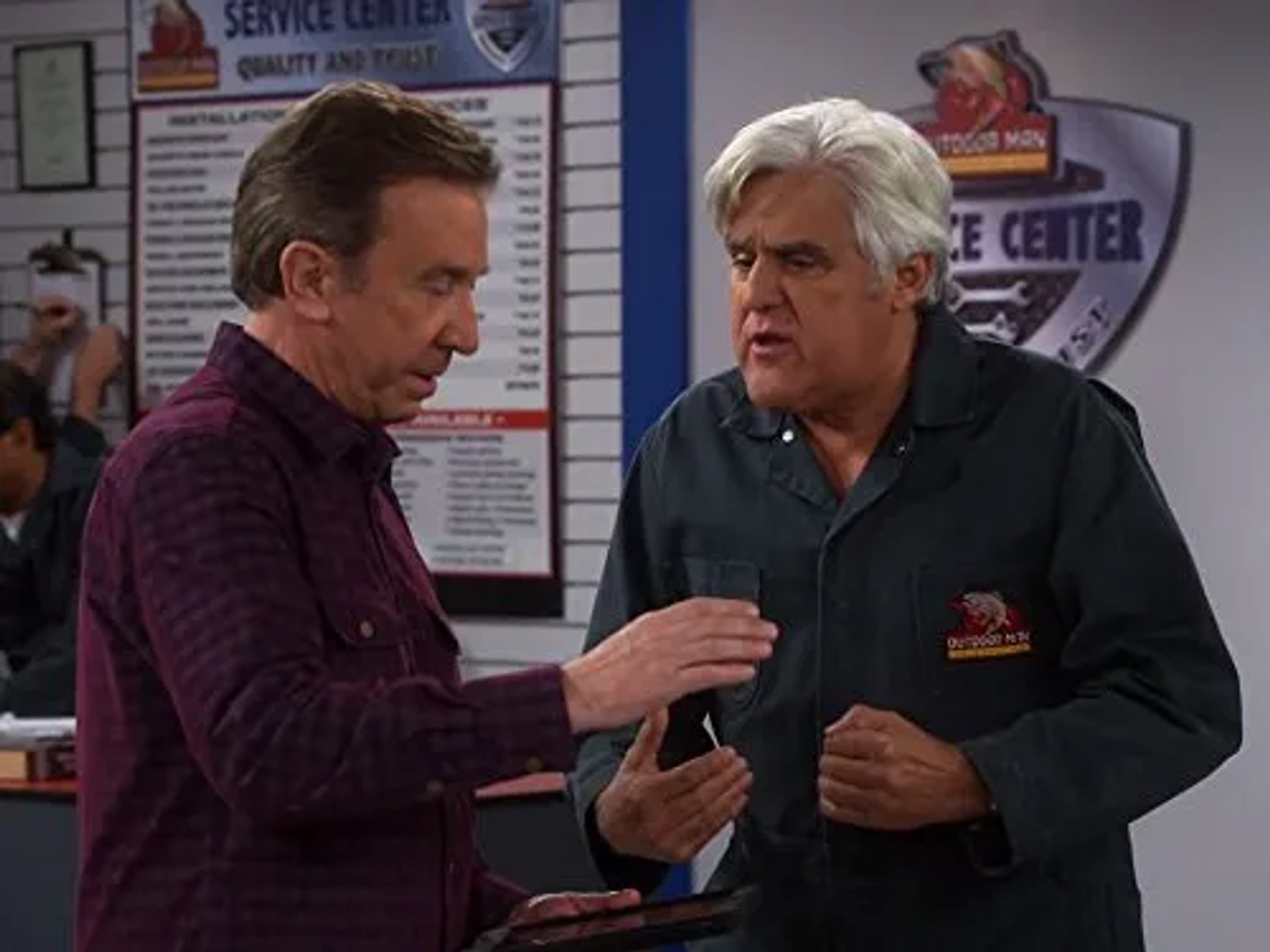 Tim Allen and Jay Leno in Last Man Standing (2011)