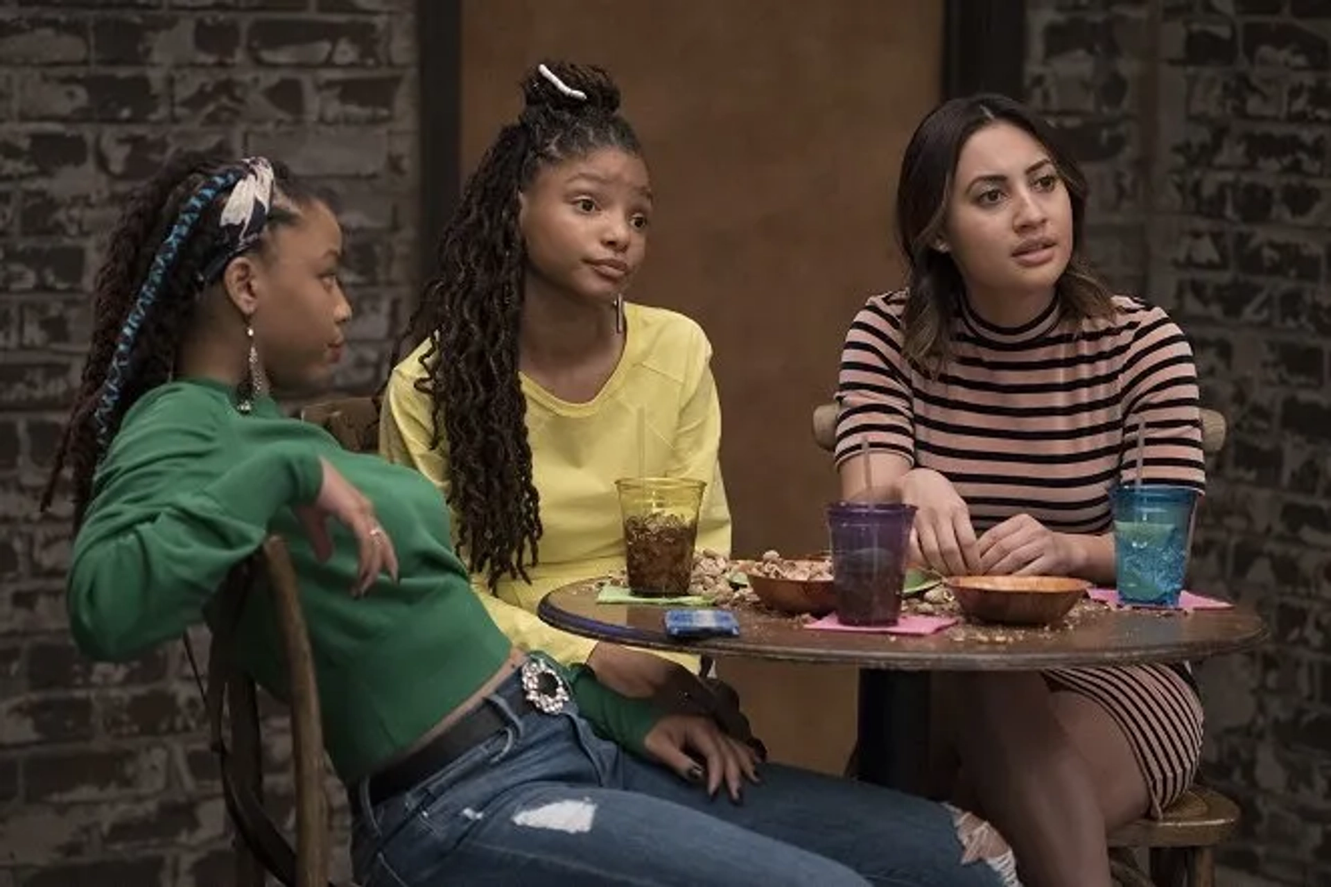 Chloe Bailey, Halle Bailey, and Francia Raisa in Grown-ish (2018)