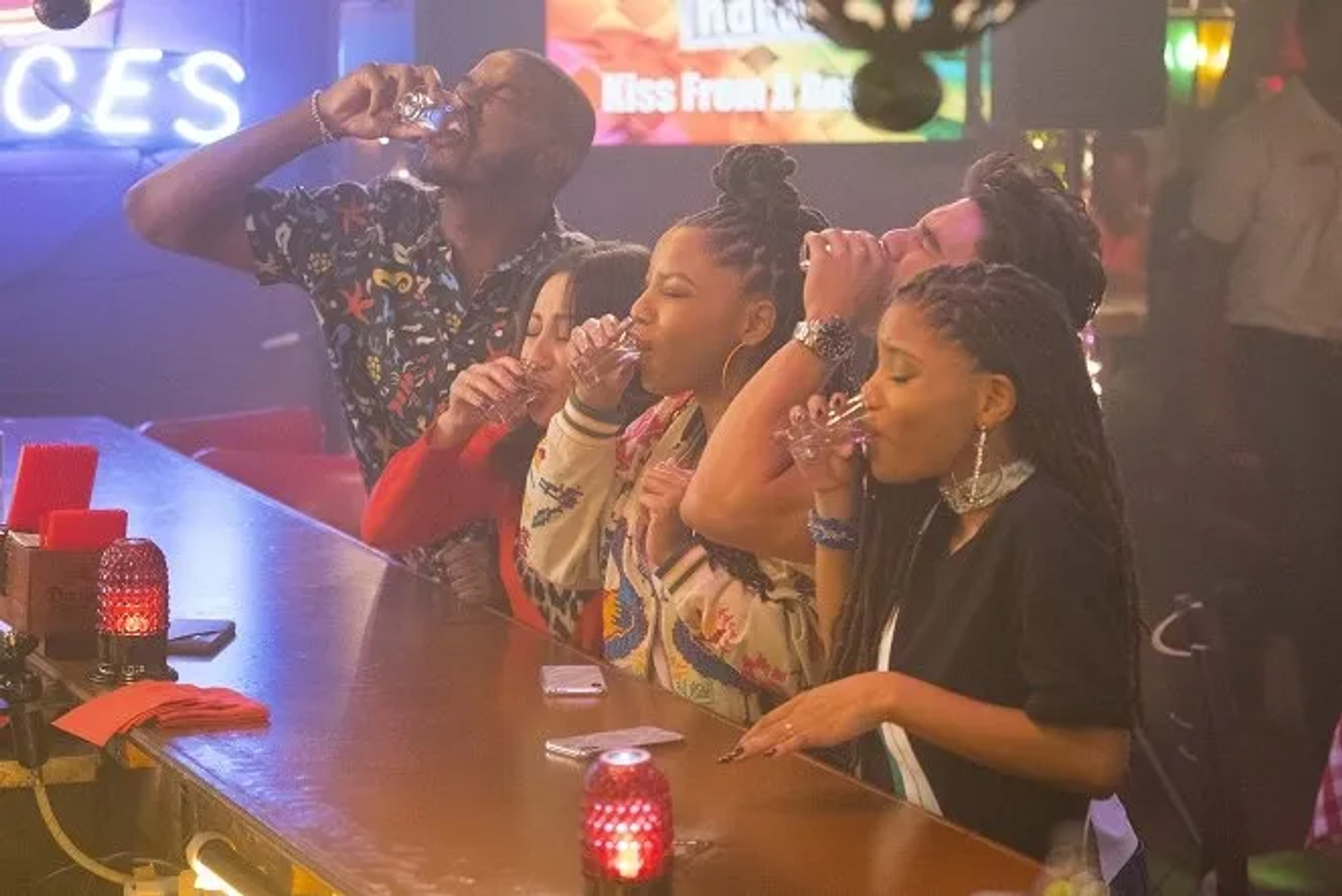 Chloe Bailey, Halle Bailey, Francia Raisa, Trevor Jackson, and Jordan Buhat in Grown-ish (2018)