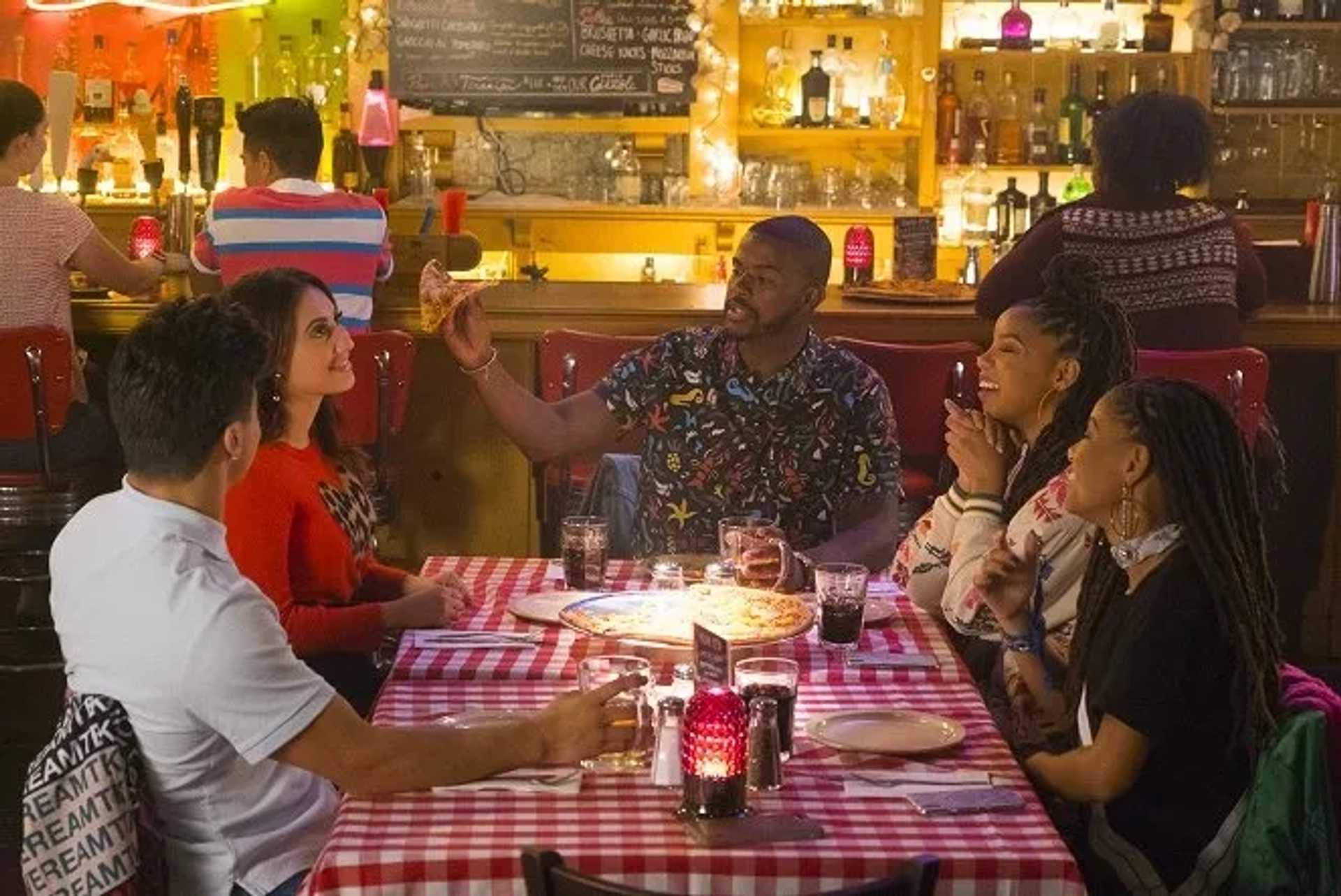 Chloe Bailey, Halle Bailey, Francia Raisa, and Trevor Jackson in Grown-ish (2018)