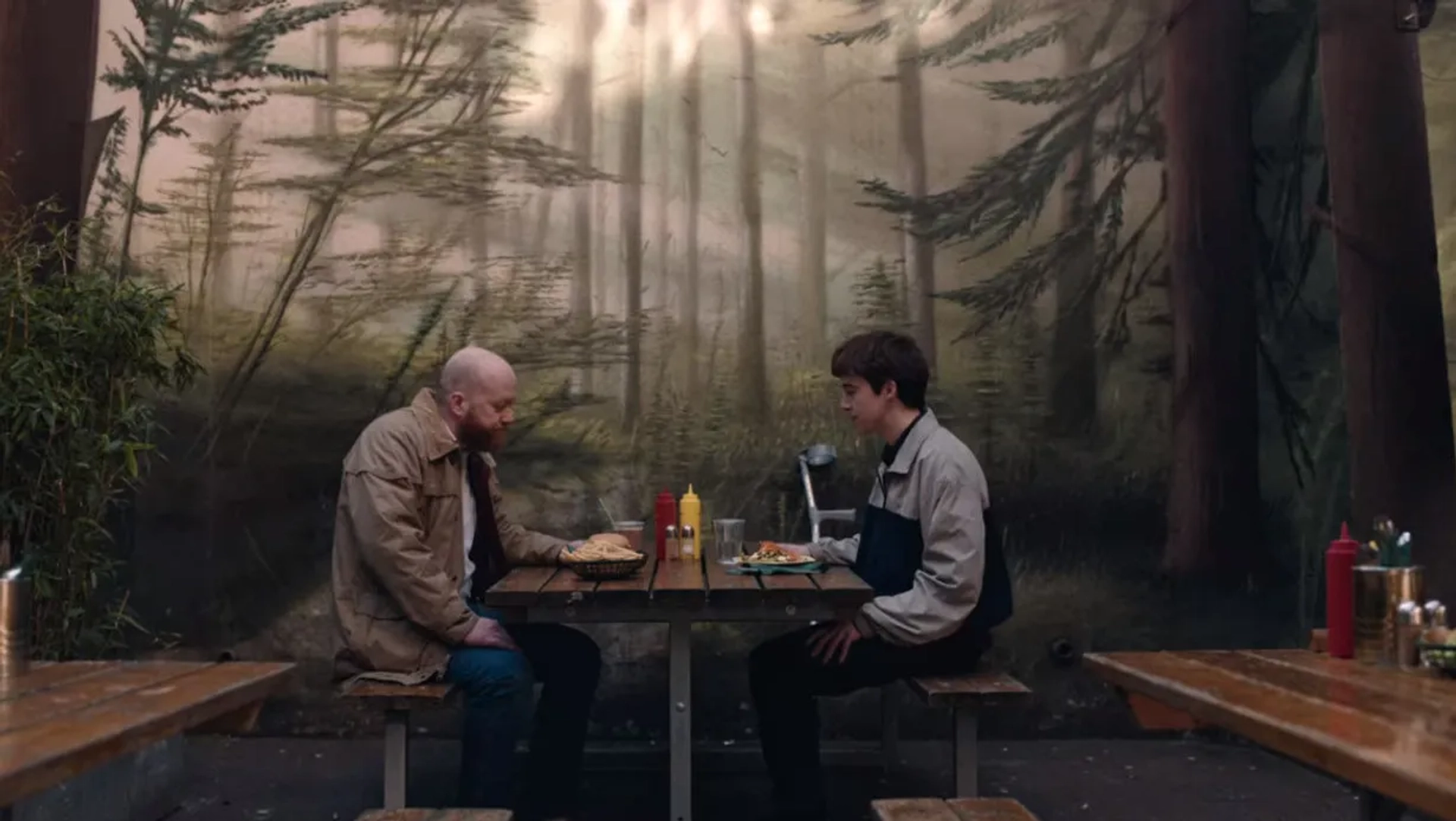 Steve Oram and Alex Lawther in The End of the F***ing World (2017)