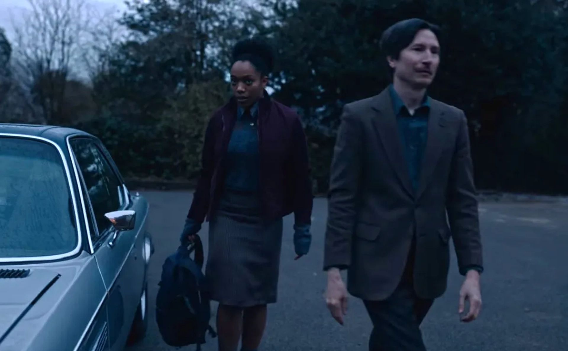 Jonathan Aris and Naomi Ackie in The End of the F***ing World (2017)