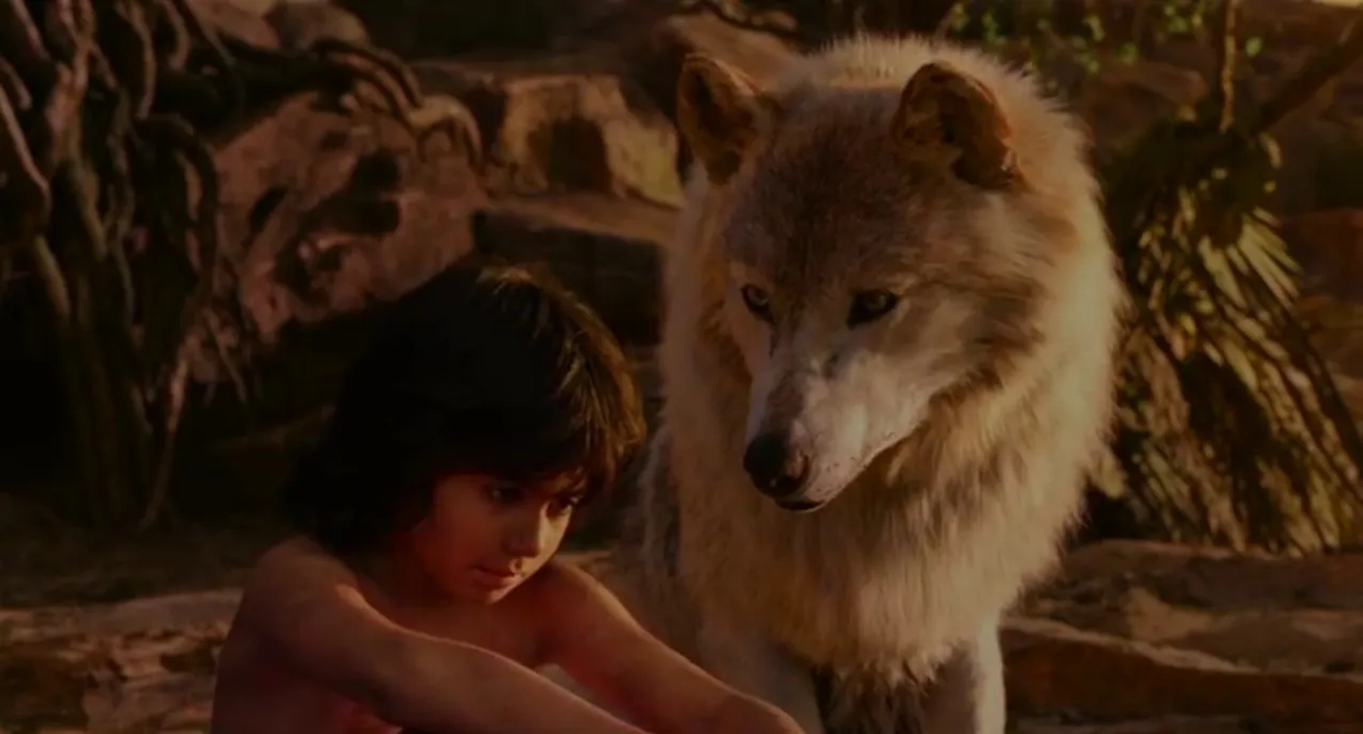 Lupita Nyong'o and Neel Sethi in The Jungle Book (2016)