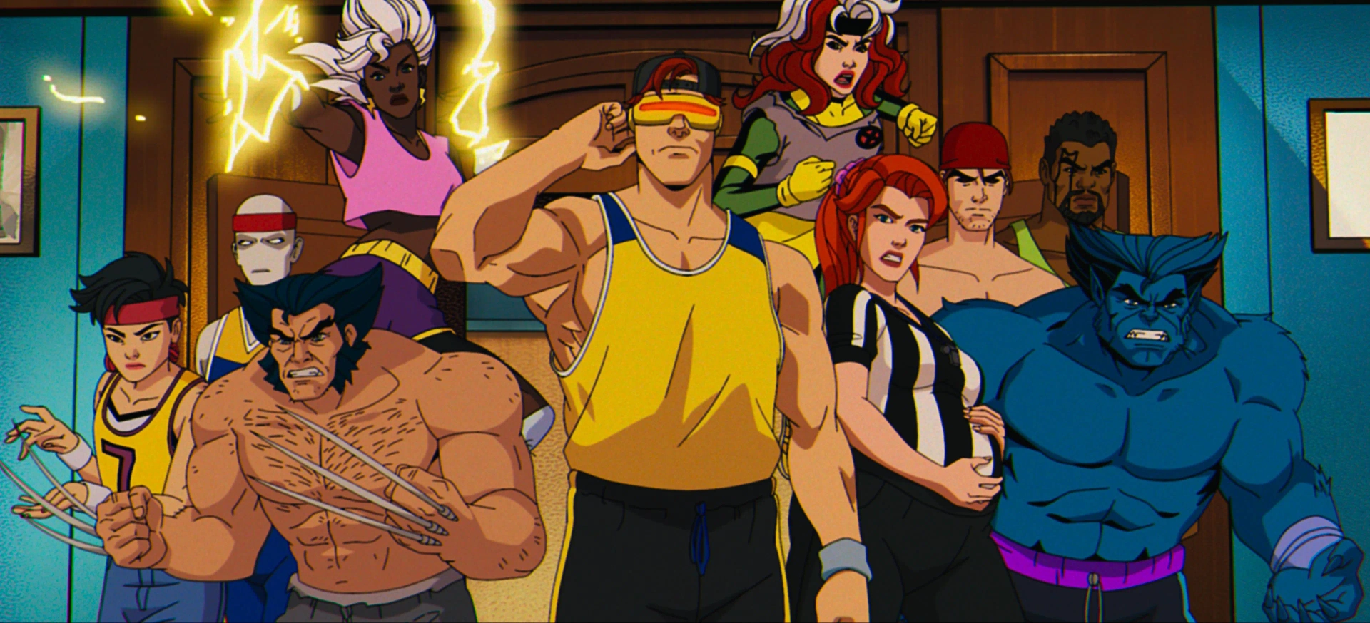 George Buza, Cal Dodd, Jennifer Hale, Alison Sealy-Smith, Lenore Zann, Morph, Ray Chase, JP Karliak, A.J. LoCascio, Isaac Robinson-Smith, Holly Chou, and Rogue in X-Men '97 (2024)