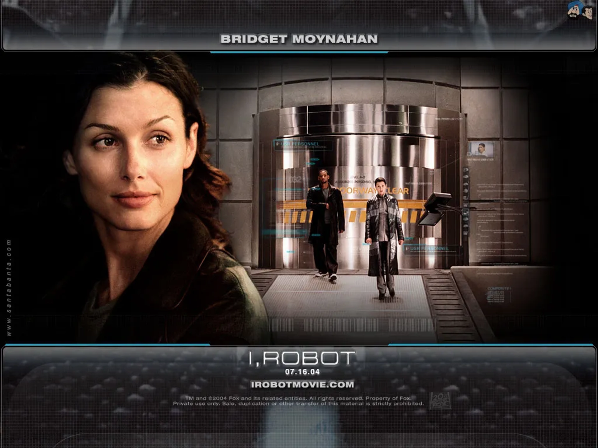 Will Smith and Bridget Moynahan in I, Robot (2004)