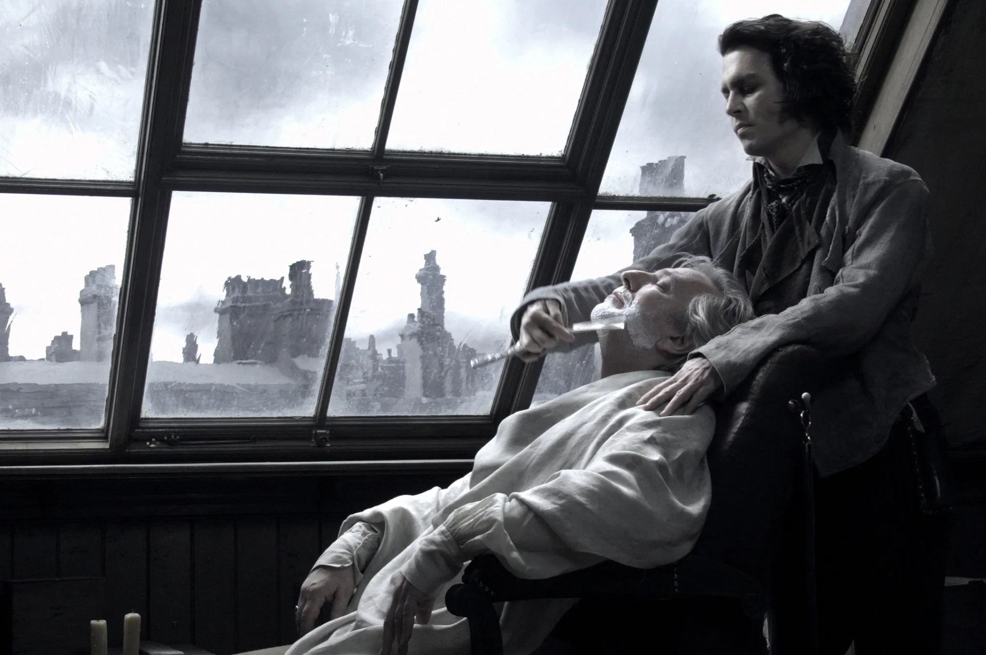 Johnny Depp and Alan Rickman in Sweeney Todd: The Demon Barber of Fleet Street (2007)