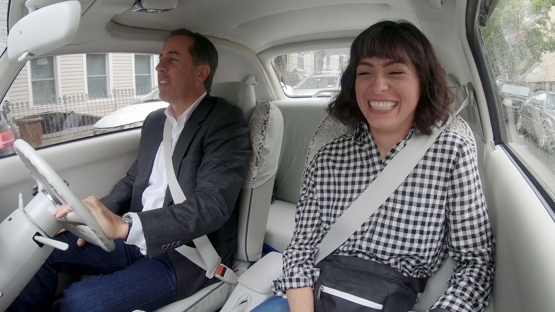 Jerry Seinfeld and Melissa Villaseñor in Comedians in Cars Getting Coffee: Melissa Villaseñor (2019)