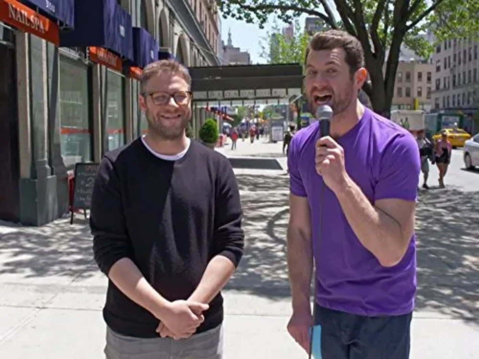 Seth Rogen and Billy Eichner in Billy on the Street (2011)