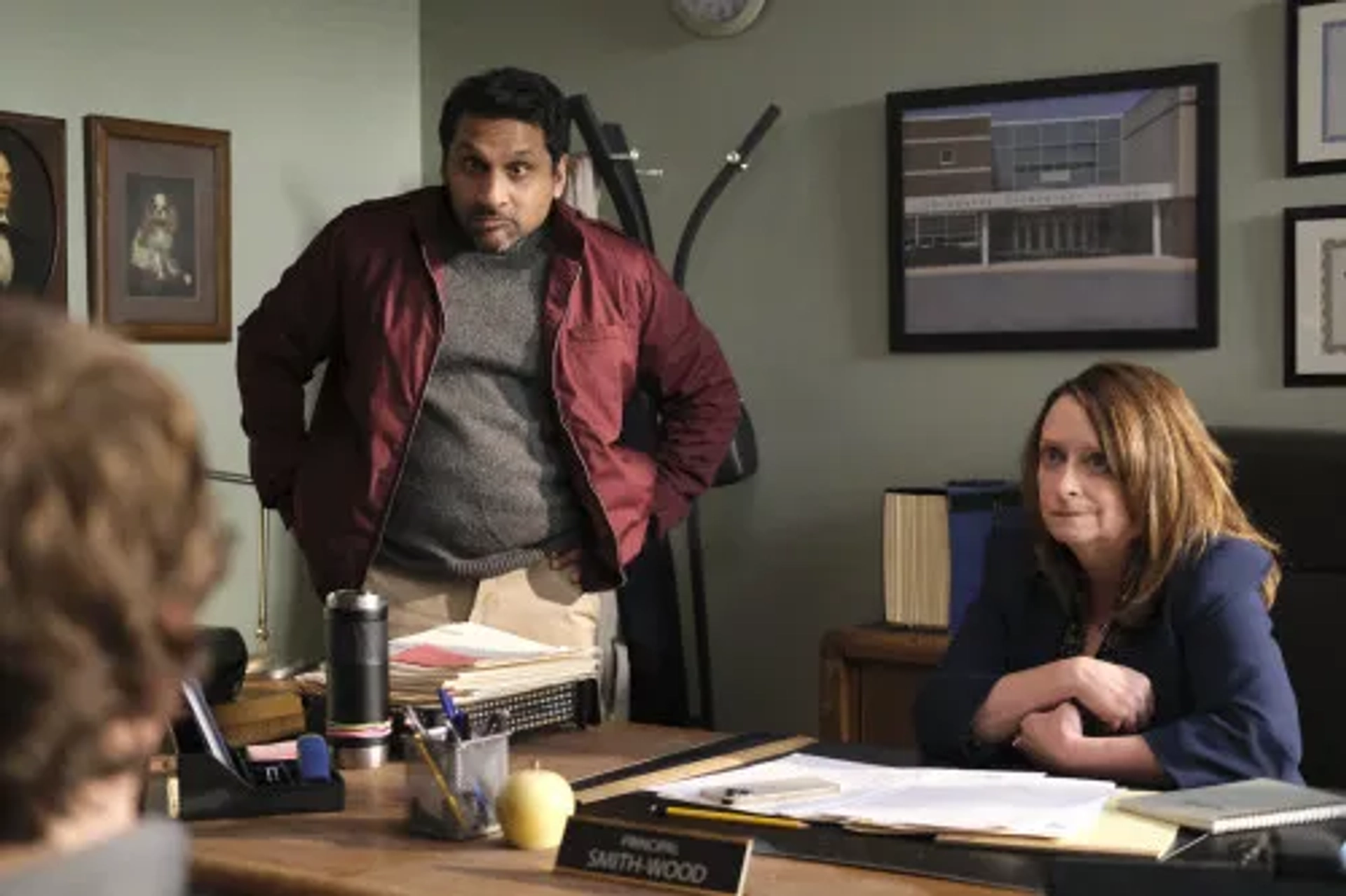 Rachel Dratch and Ravi Patel in Animal Control (2023)