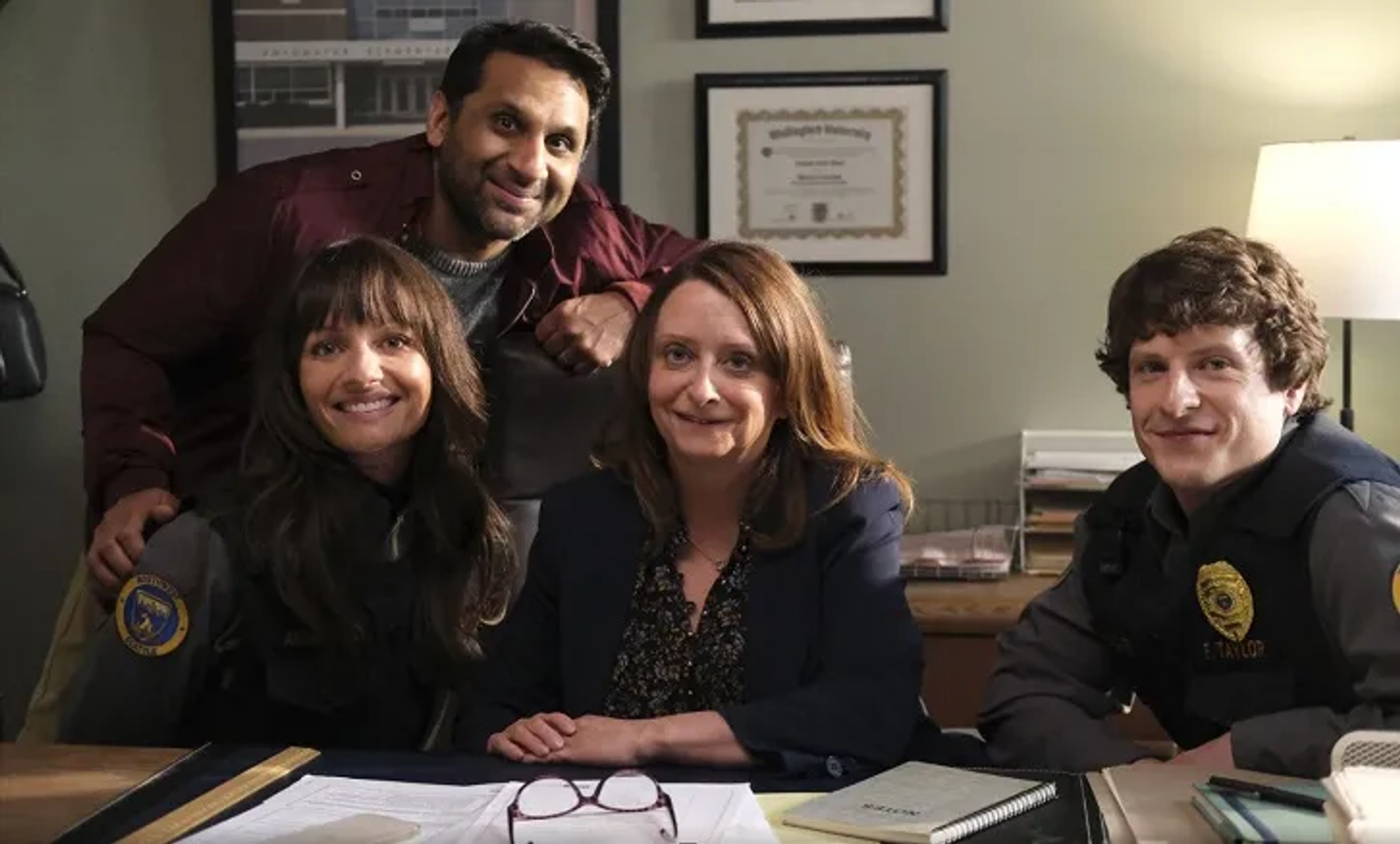 Rachel Dratch, Ravi Patel, Grace Palmer, and Michael Rowland in Animal Control (2023)