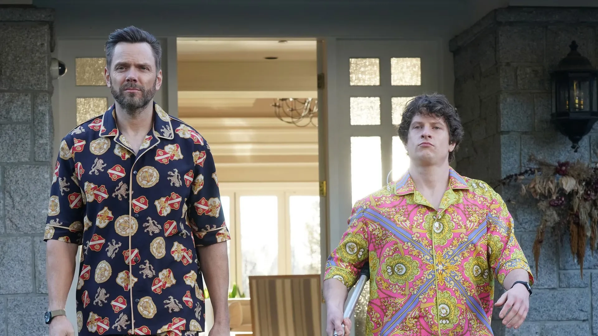 Joel McHale and Michael Rowland in Animal Control (2023)