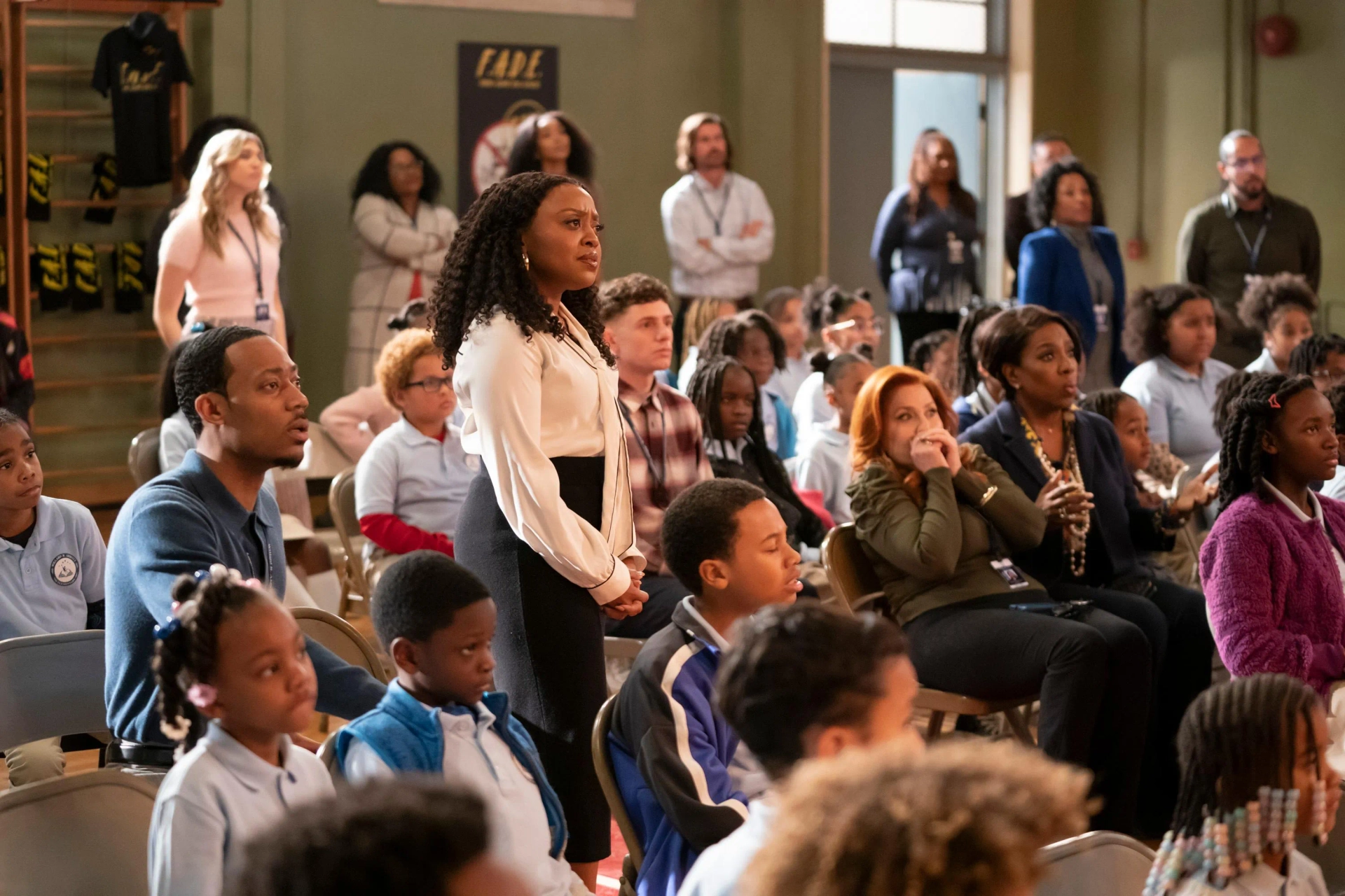 Sheryl Lee Ralph, Lisa Ann Walter, Tyler James Williams, Chris Perfetti, and Quinta Brunson in Abbott Elementary (2021)