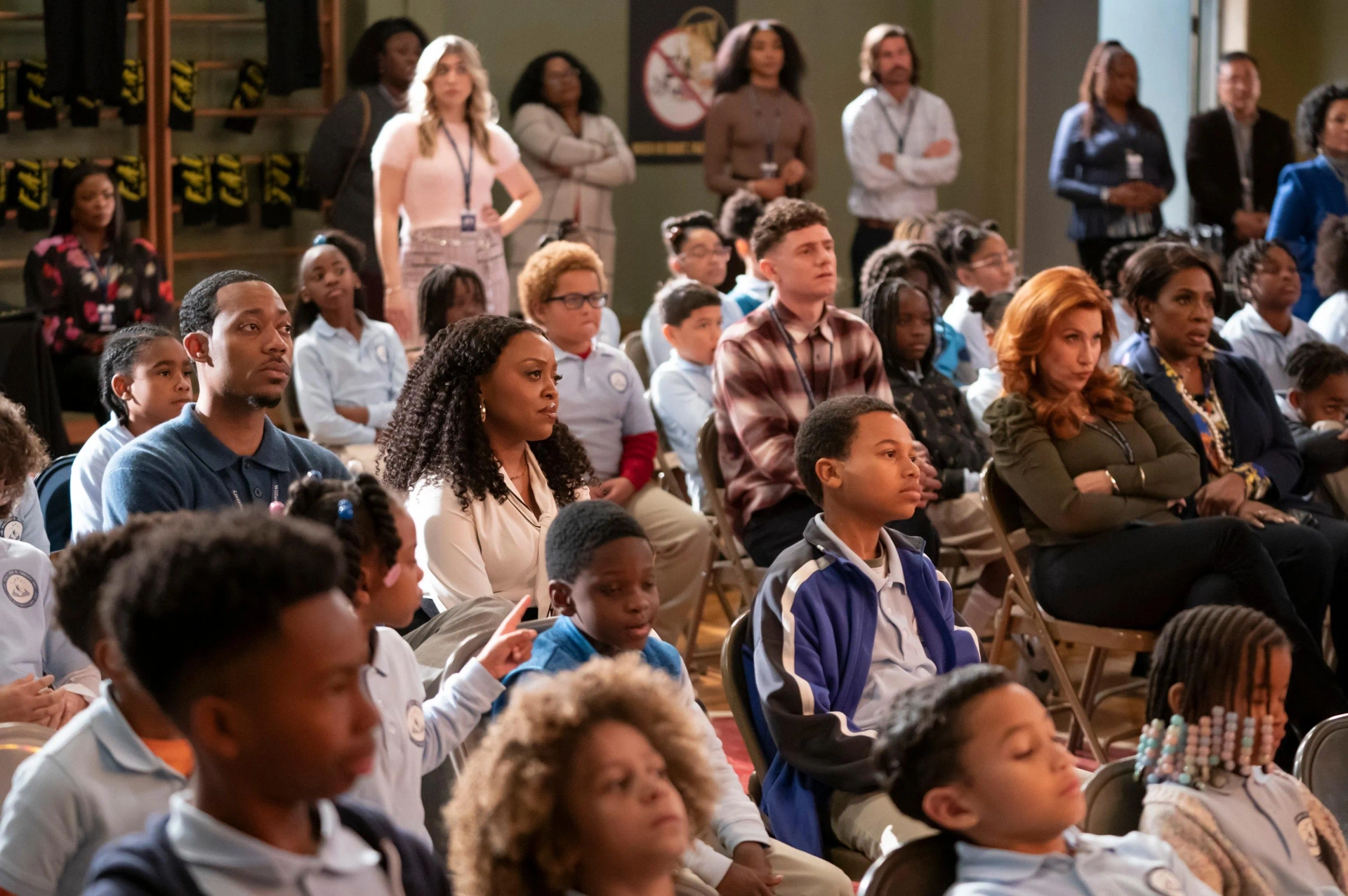 Sheryl Lee Ralph, Lisa Ann Walter, Tyler James Williams, Chris Perfetti, and Quinta Brunson in Abbott Elementary (2021)