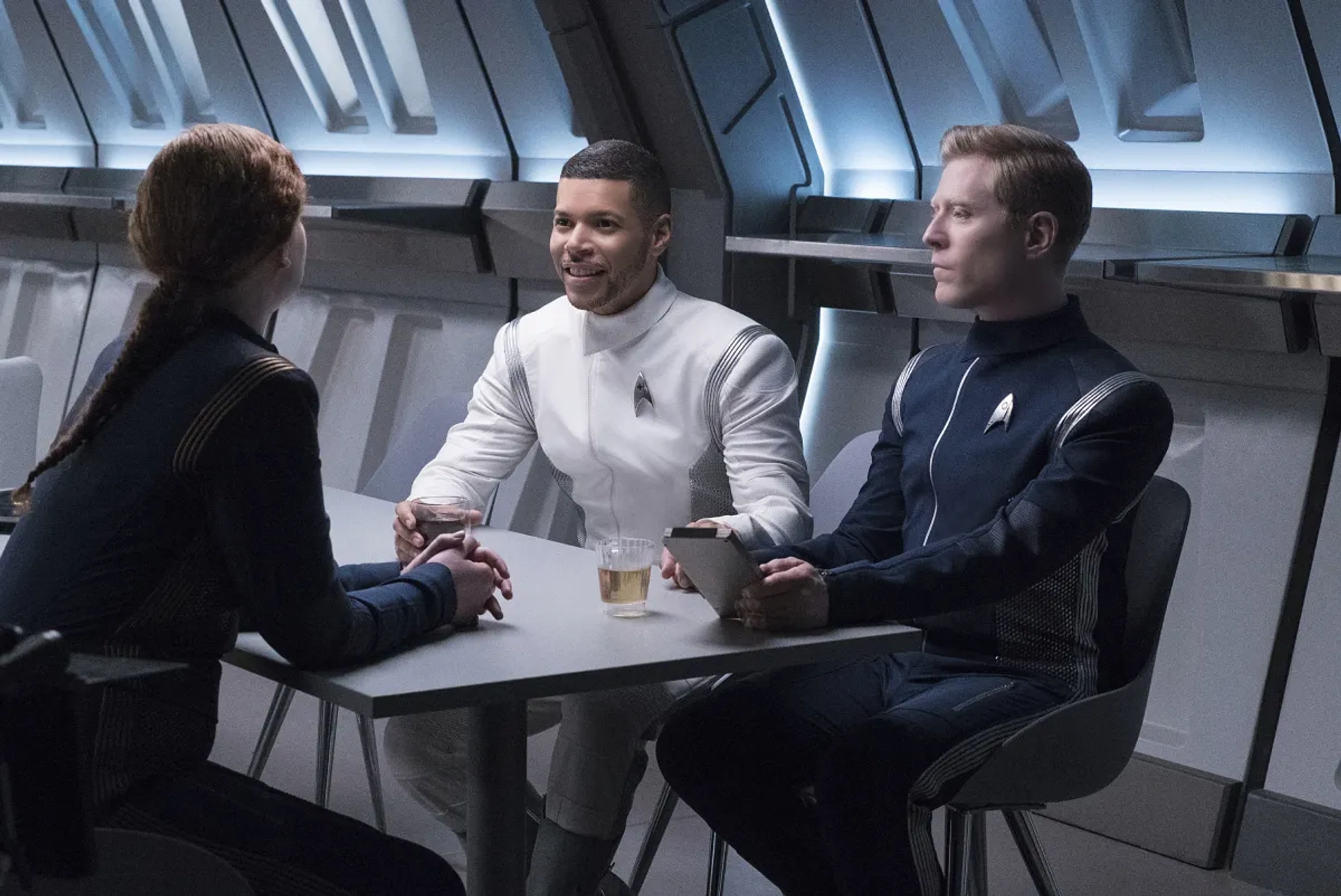 Wilson Cruz, Anthony Rapp, and Mary Wiseman in Star Trek: Discovery (2017)