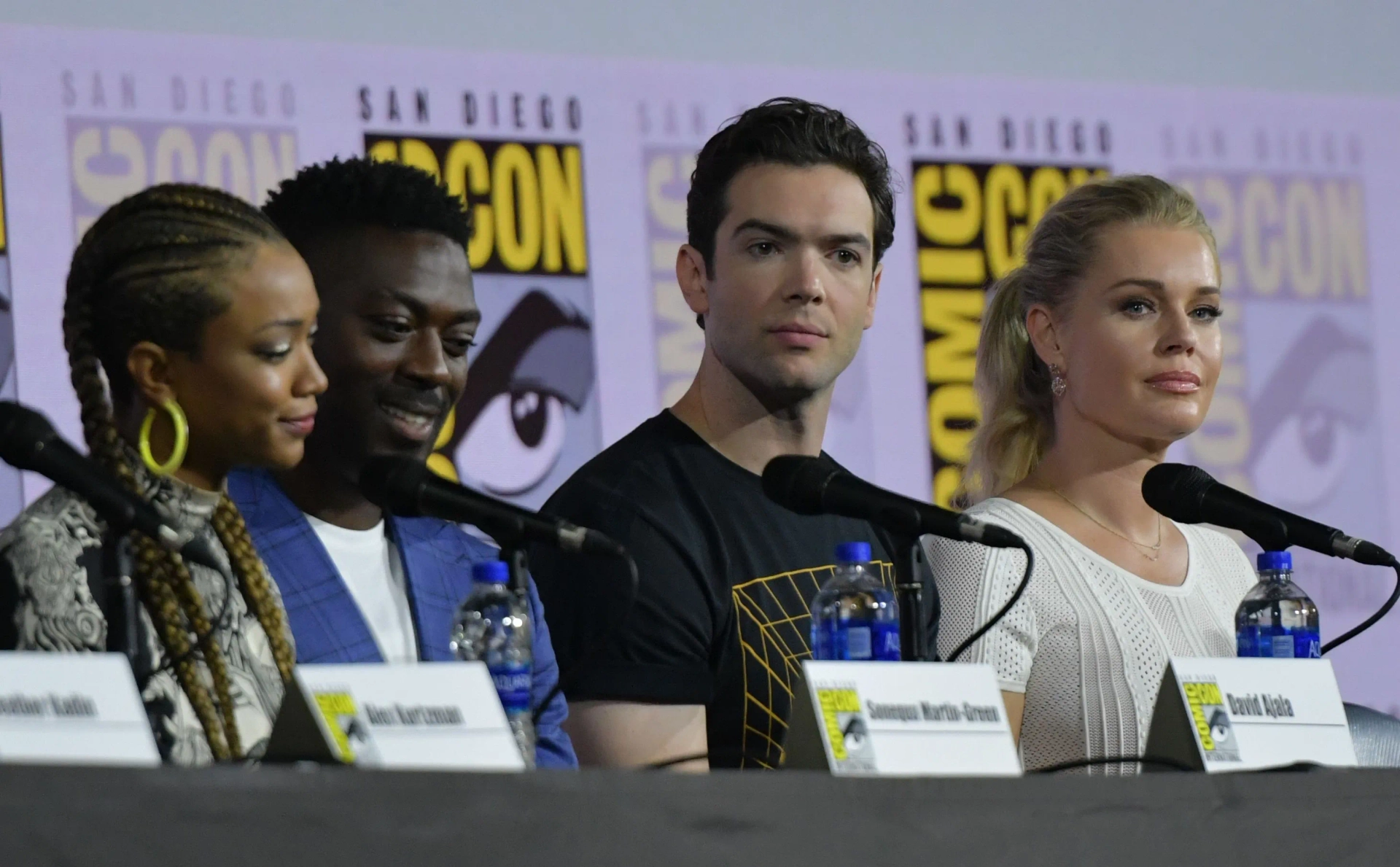 Rebecca Romijn, Ethan Peck, Sonequa Martin-Green, and David Ajala at an event for Star Trek: Discovery (2017)