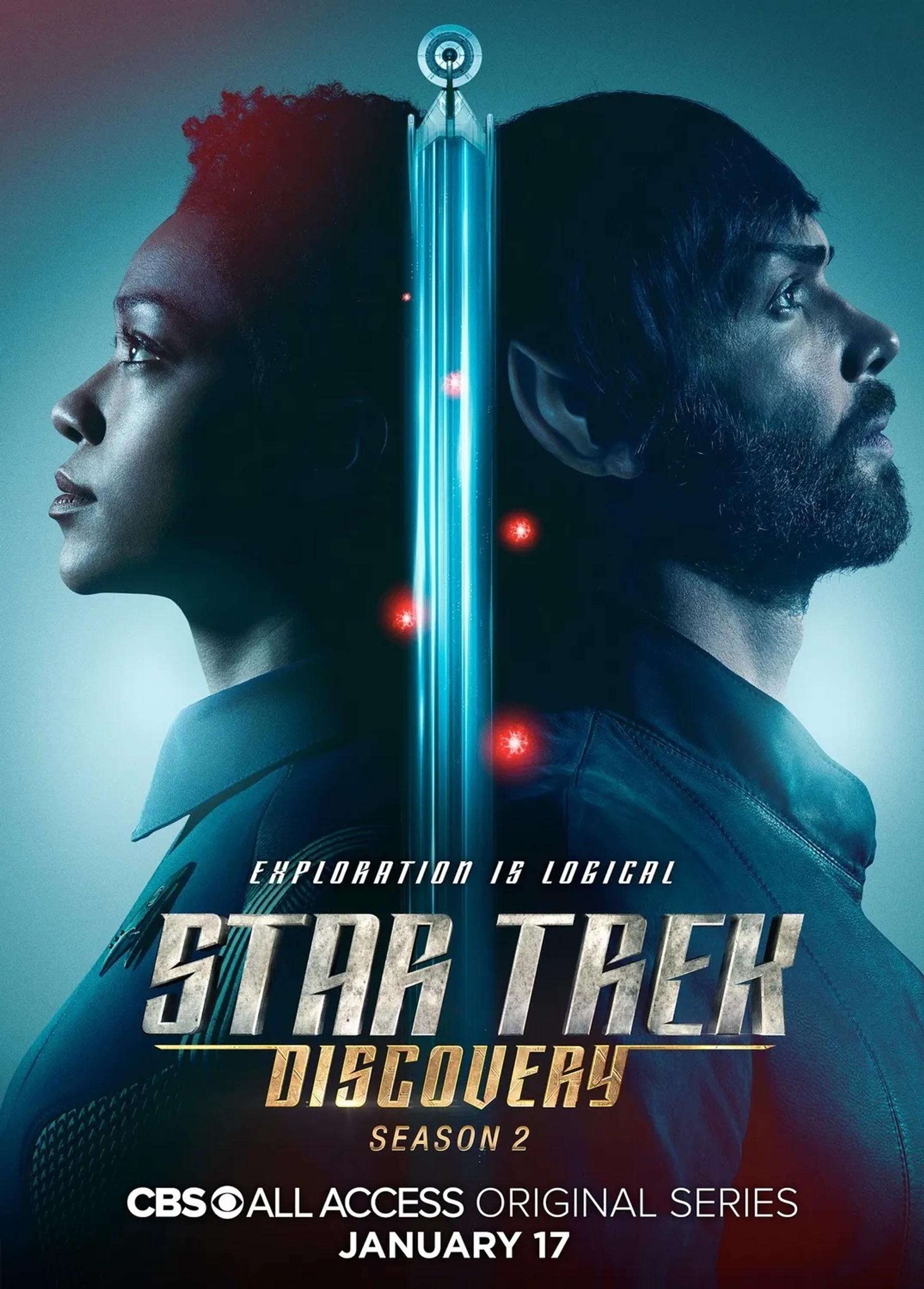 Ethan Peck and Sonequa Martin-Green in Star Trek: Discovery (2017)