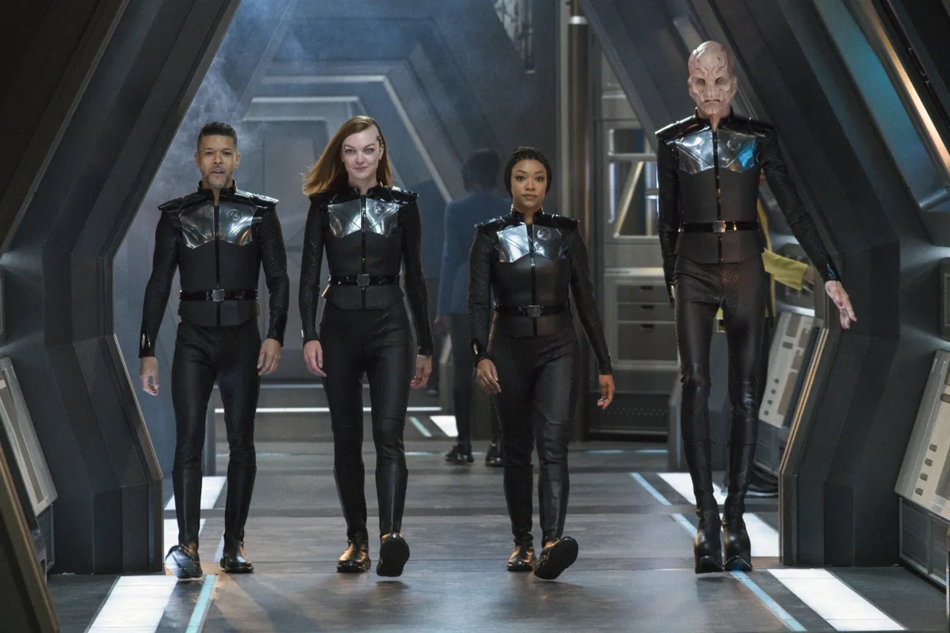 Wilson Cruz, Doug Jones, Sonequa Martin-Green, and Emily Coutts in Star Trek: Discovery: Rosetta (2022)