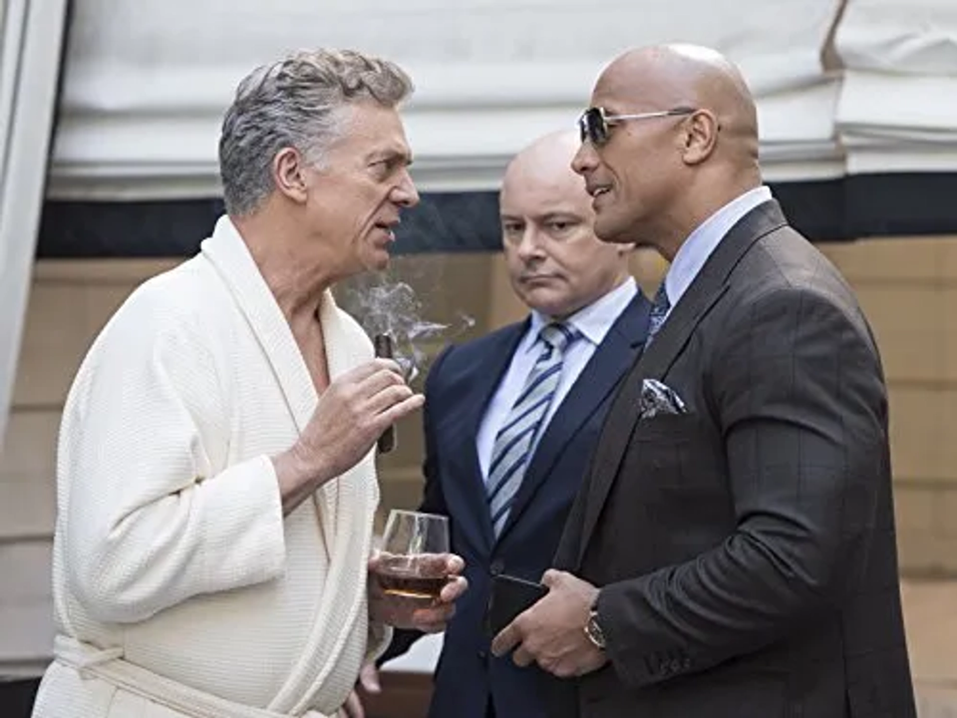 Christopher McDonald, Dwayne Johnson, and Rob Corddry in Ballers (2015)