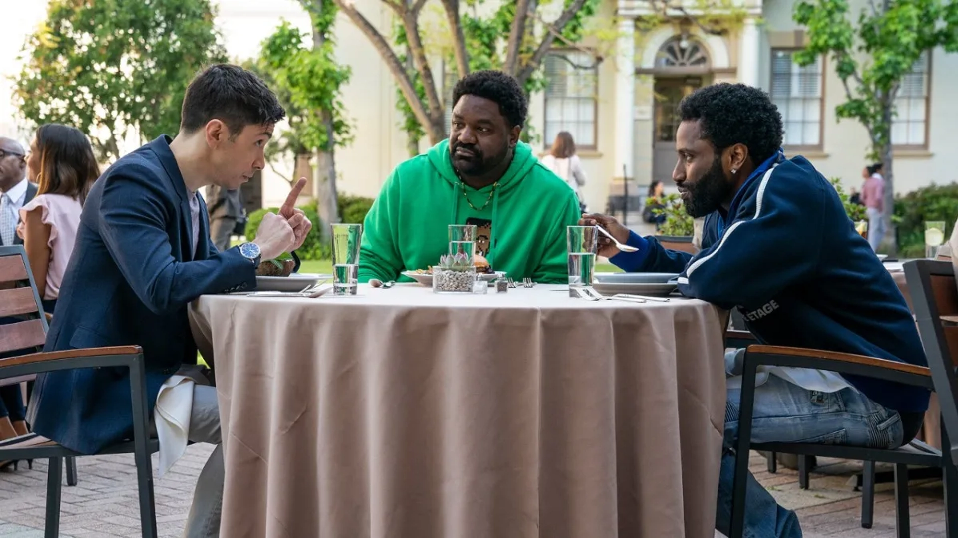 Justin Long, John David Washington, and Carl McDowell in Ballers (2015)