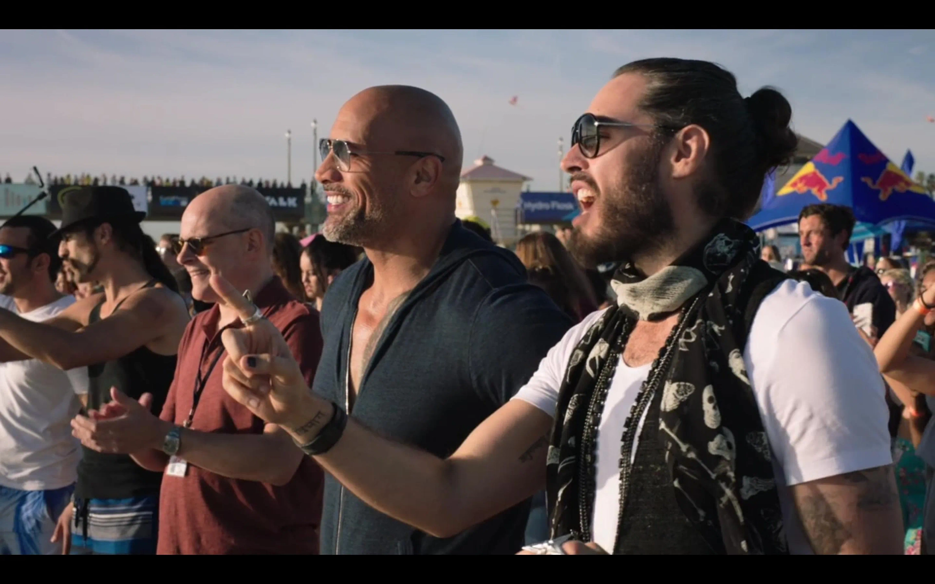 Dwayne Johnson, Rob Corddry, and Russell Brand in Ballers (2015)