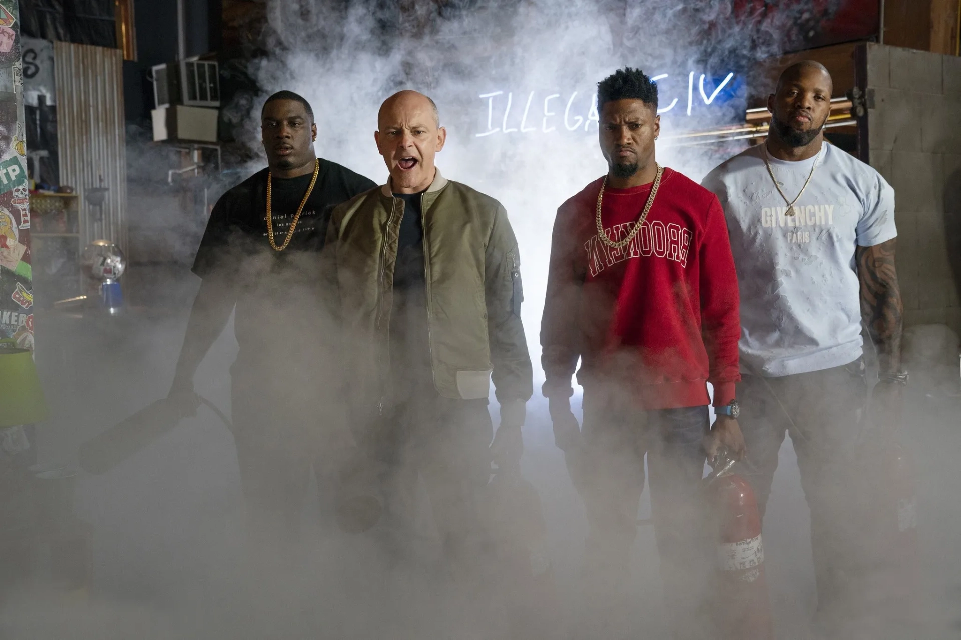 Rob Corddry, London Brown, and Donovan W. Carter in Ballers (2015)