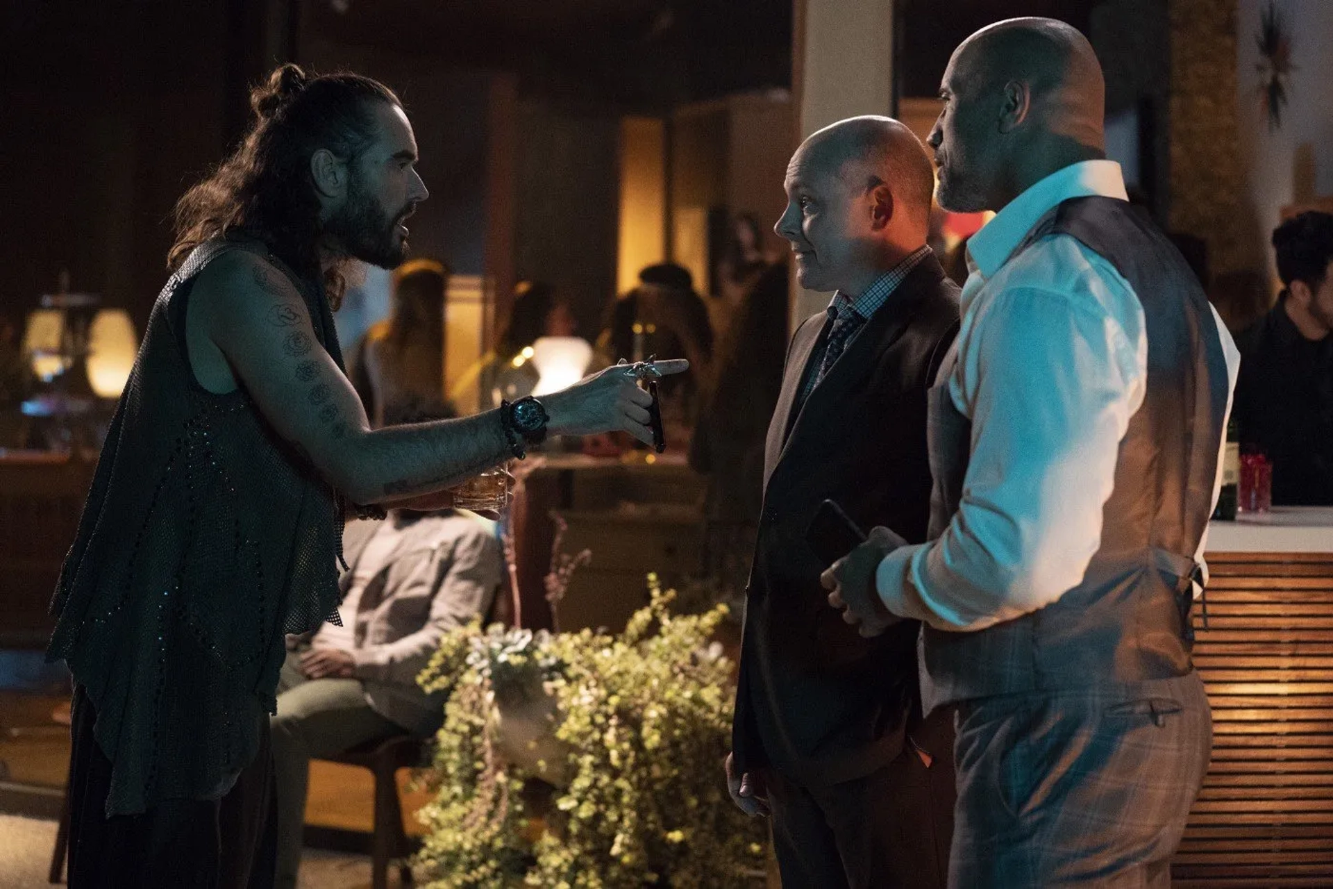 Dwayne Johnson, Rob Corddry, and Russell Brand in Ballers (2015)