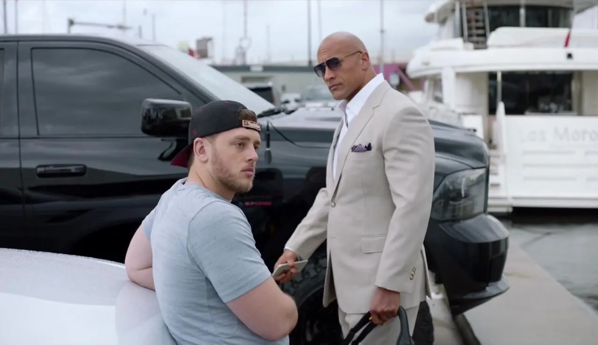 Dwayne Johnson and Adam Aalderks in Ballers (2015)