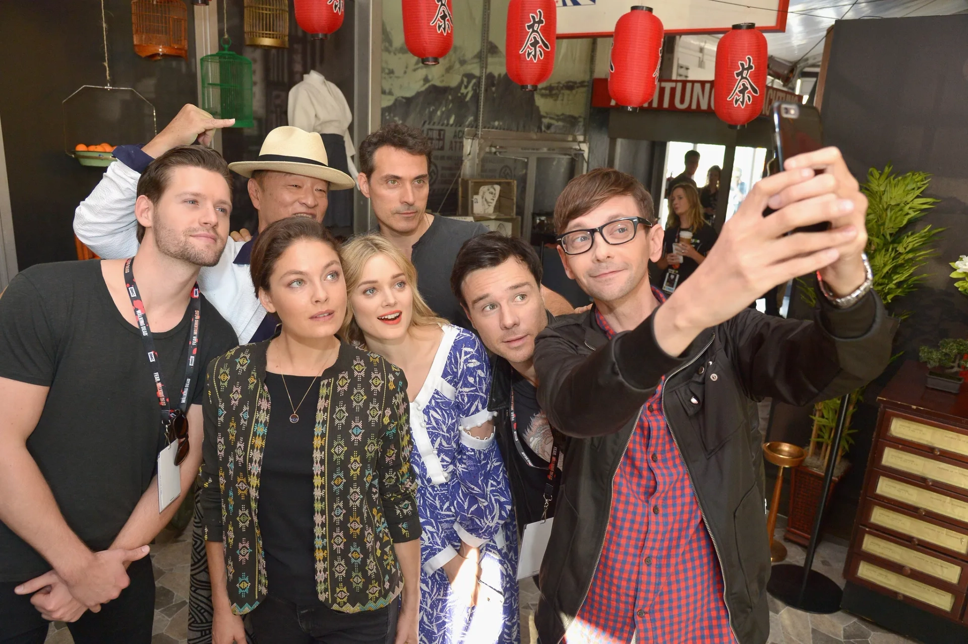 Rufus Sewell, DJ Qualls, Cary-Hiroyuki Tagawa, Alexa Davalos, Rupert Evans, Bella Heathcote, and Luke Kleintank at an event for The Man in the High Castle (2015)