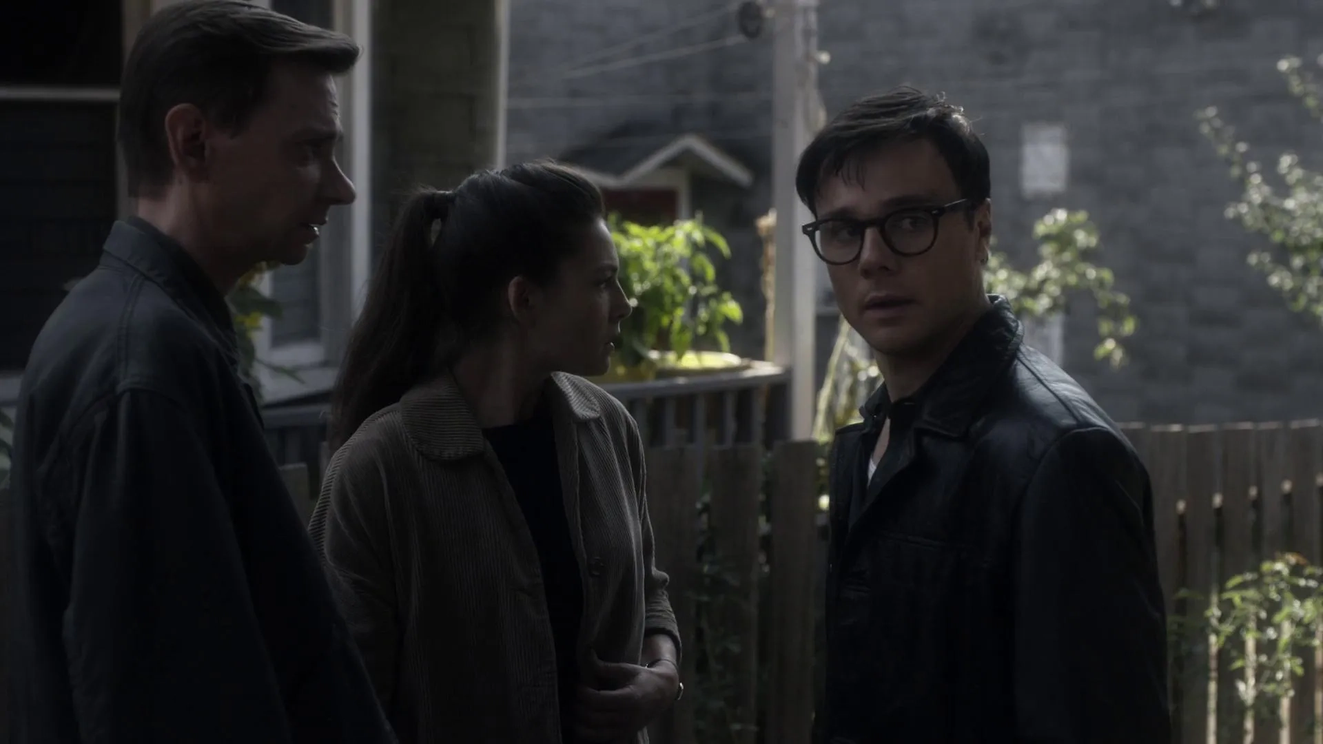 DJ Qualls, Alexa Davalos, and Rupert Evans in The Man in the High Castle (2015)