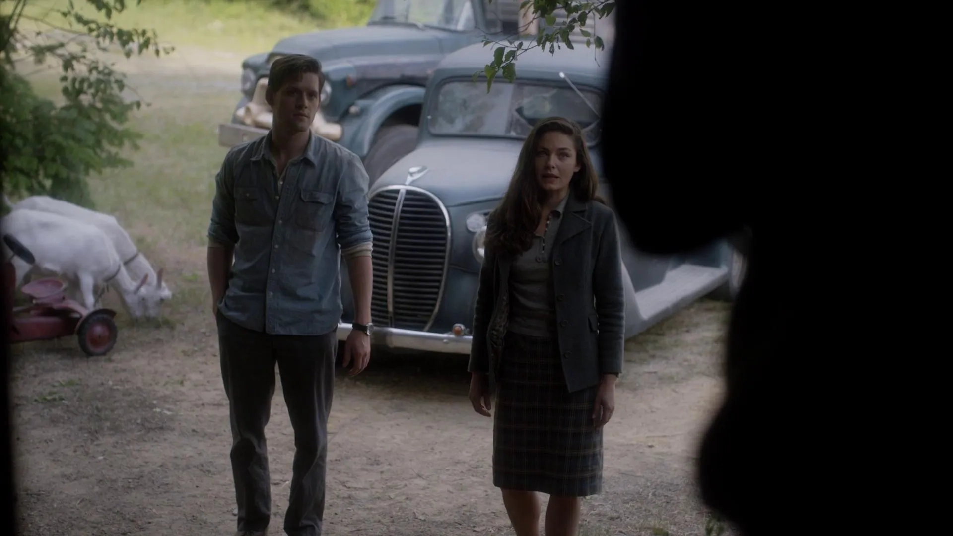 Alexa Davalos and Luke Kleintank in The Man in the High Castle (2015)