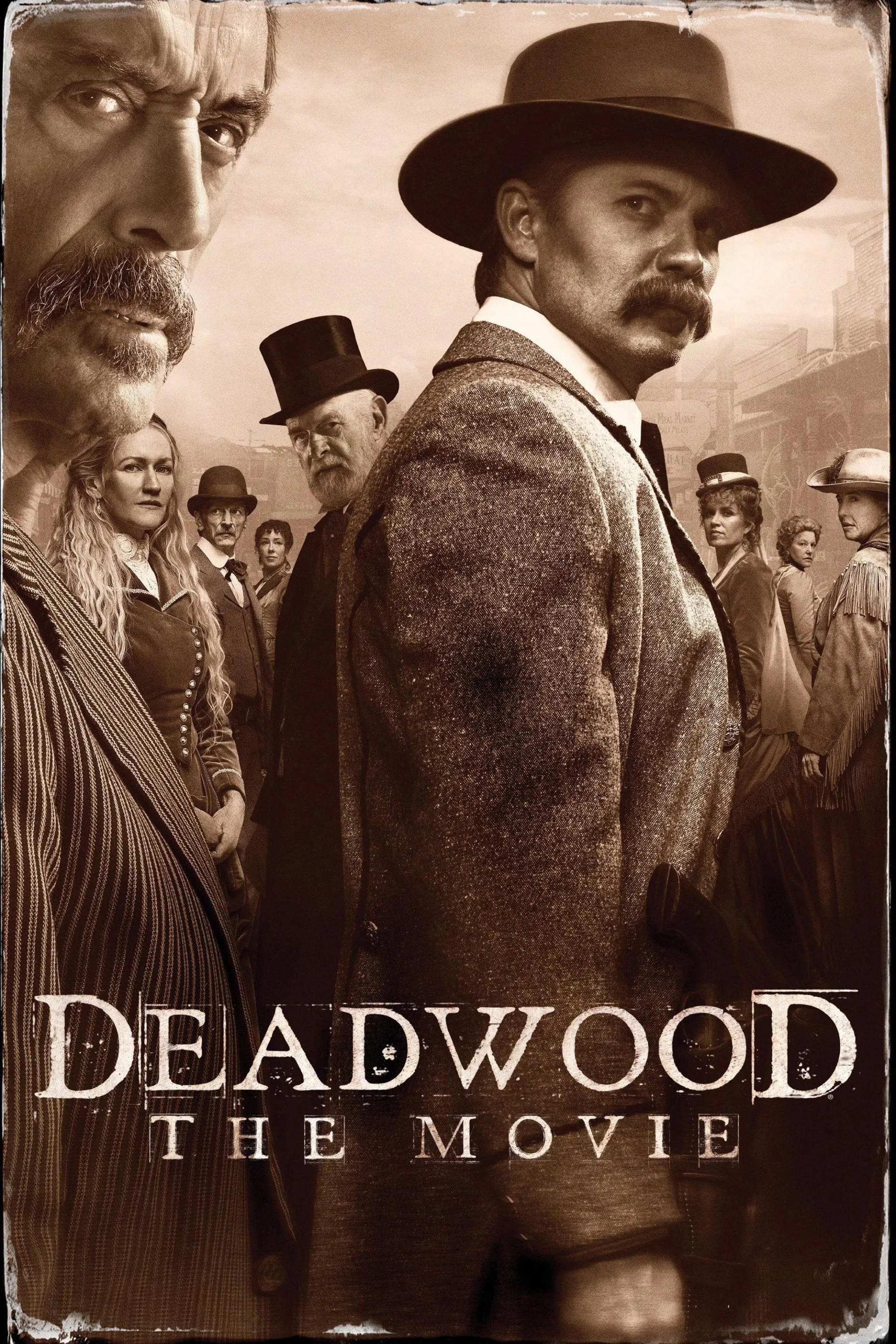 Kim Dickens, Anna Gunn, John Hawkes, Paula Malcomson, Ian McShane, Timothy Olyphant, Molly Parker, and Robin Weigert in Deadwood: The Movie (2019)