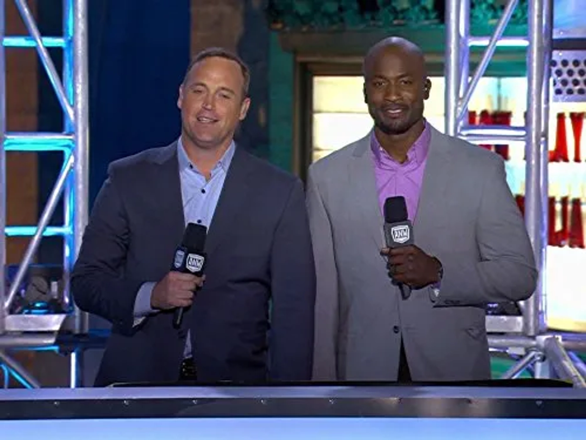 Matt Iseman and Akbar Gbajabiamila in American Ninja Warrior (2009)