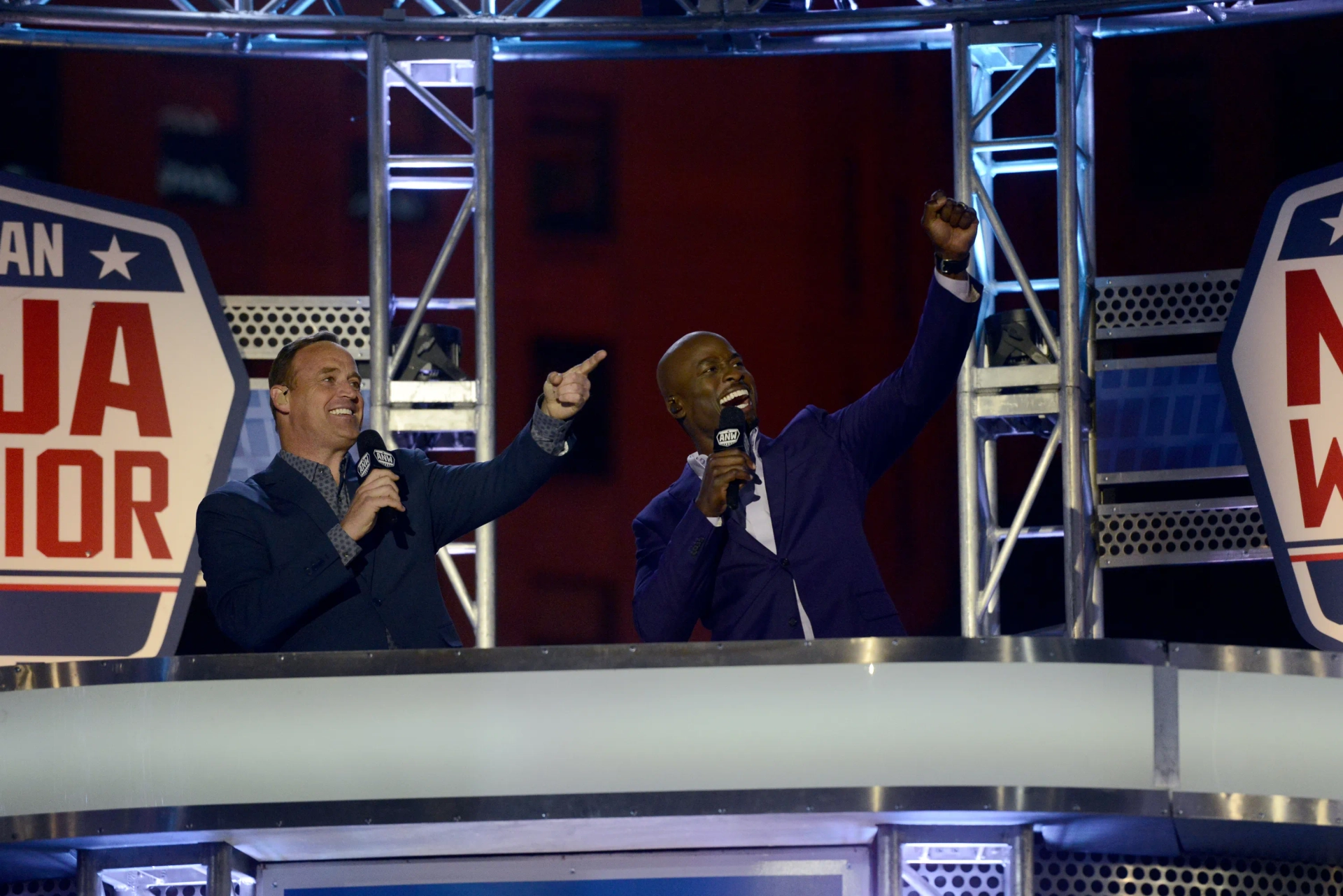 Matt Iseman and Akbar Gbajabiamila in American Ninja Warrior (2009)