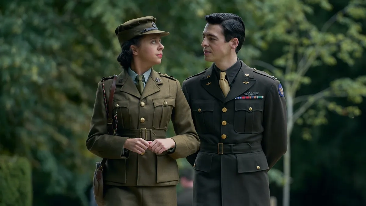 Bel Powley and Anthony Boyle in Masters of the Air: Part Six (2024)