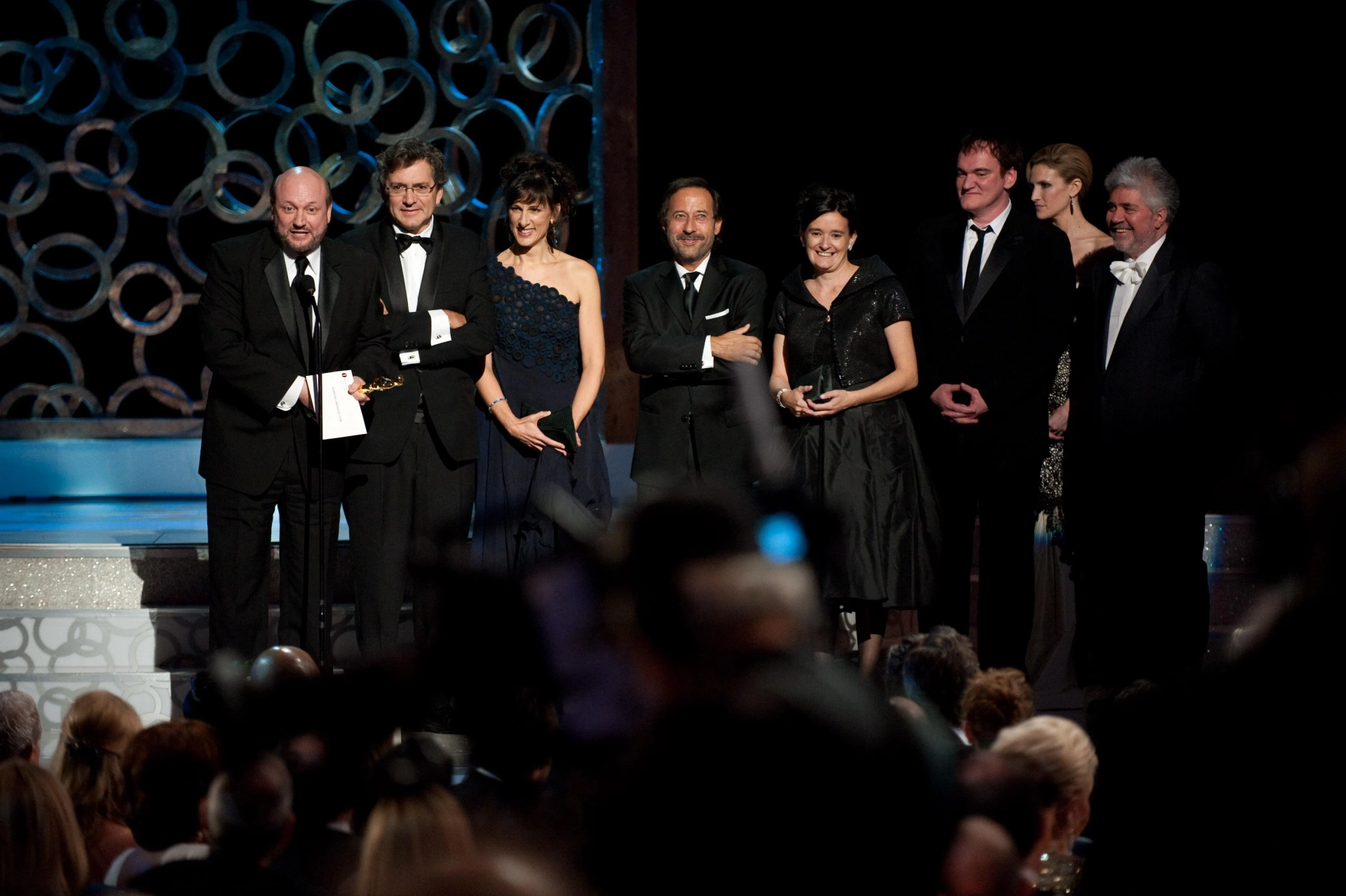 Juan José Campanella, Mariela Besuievsky, Guillermo Francella, Gerardo Herrero, and Vanessa Ragone at an event for The Secret in Their Eyes (2009)