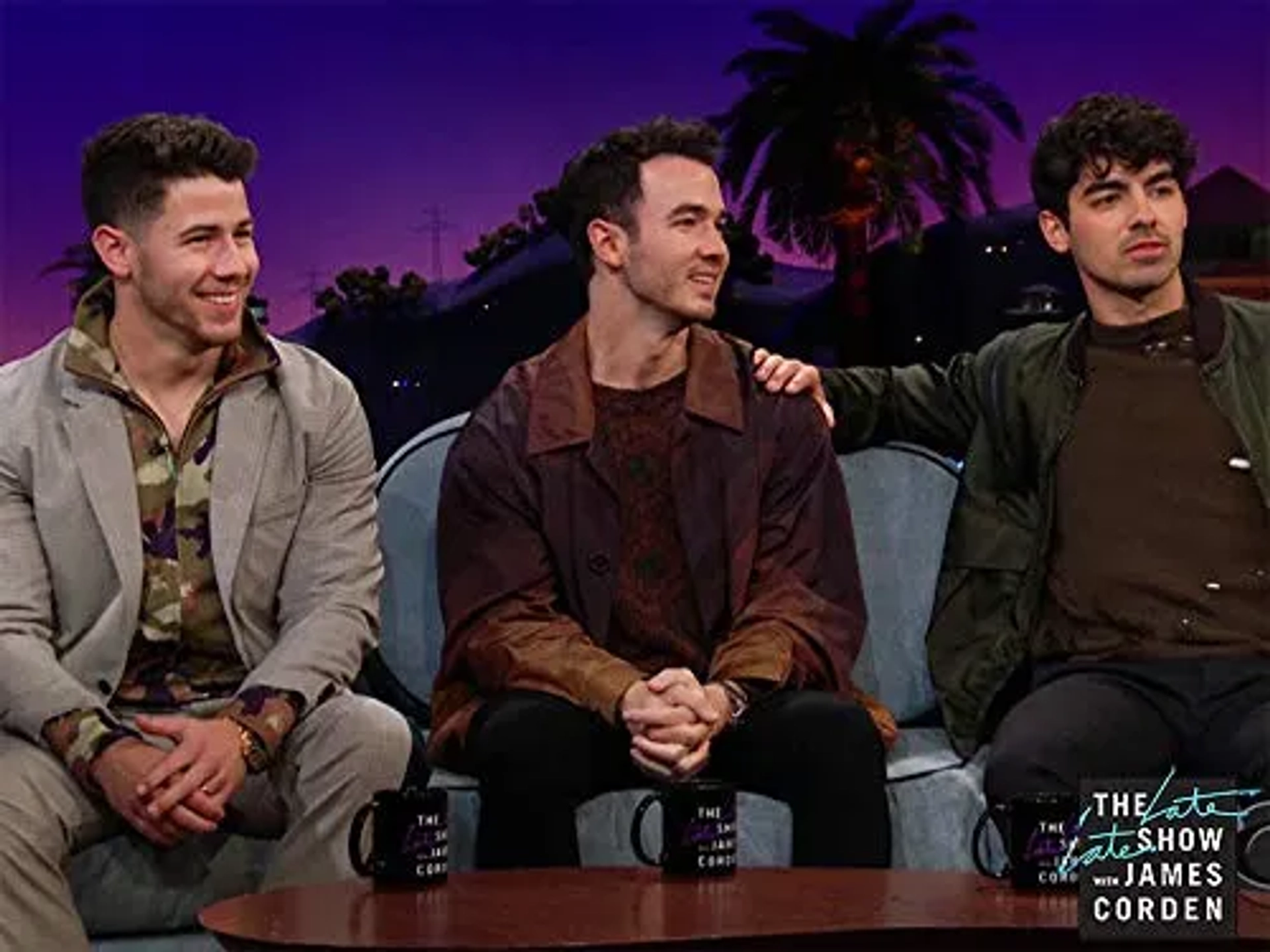 The Jonas Brothers, Kevin Jonas, Joe Jonas, and Nick Jonas in The Late Late Show with James Corden (2015)