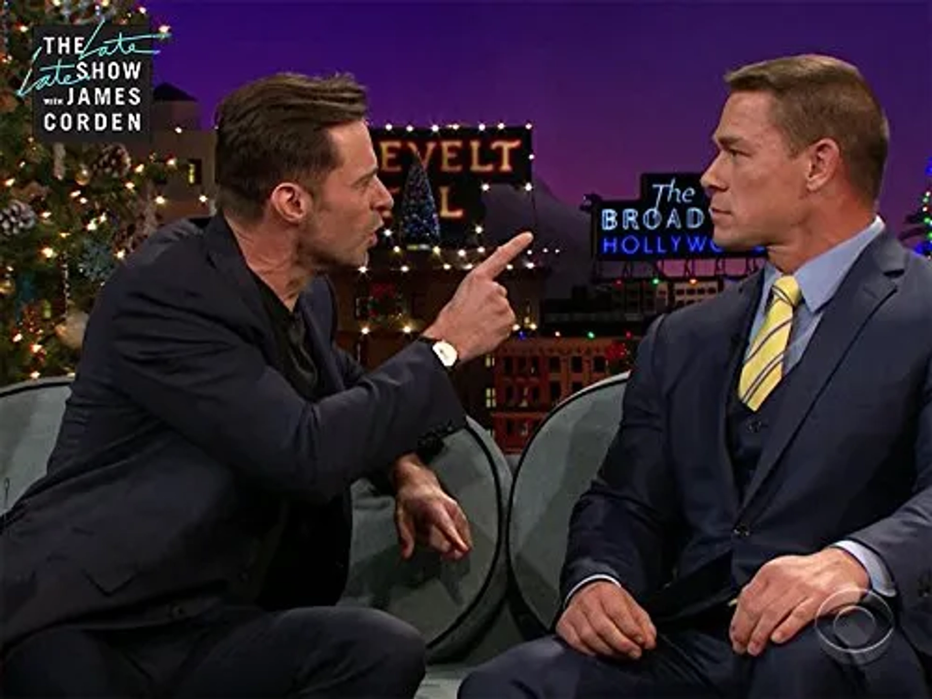 Hugh Jackman and John Cena in The Late Late Show with James Corden (2015)