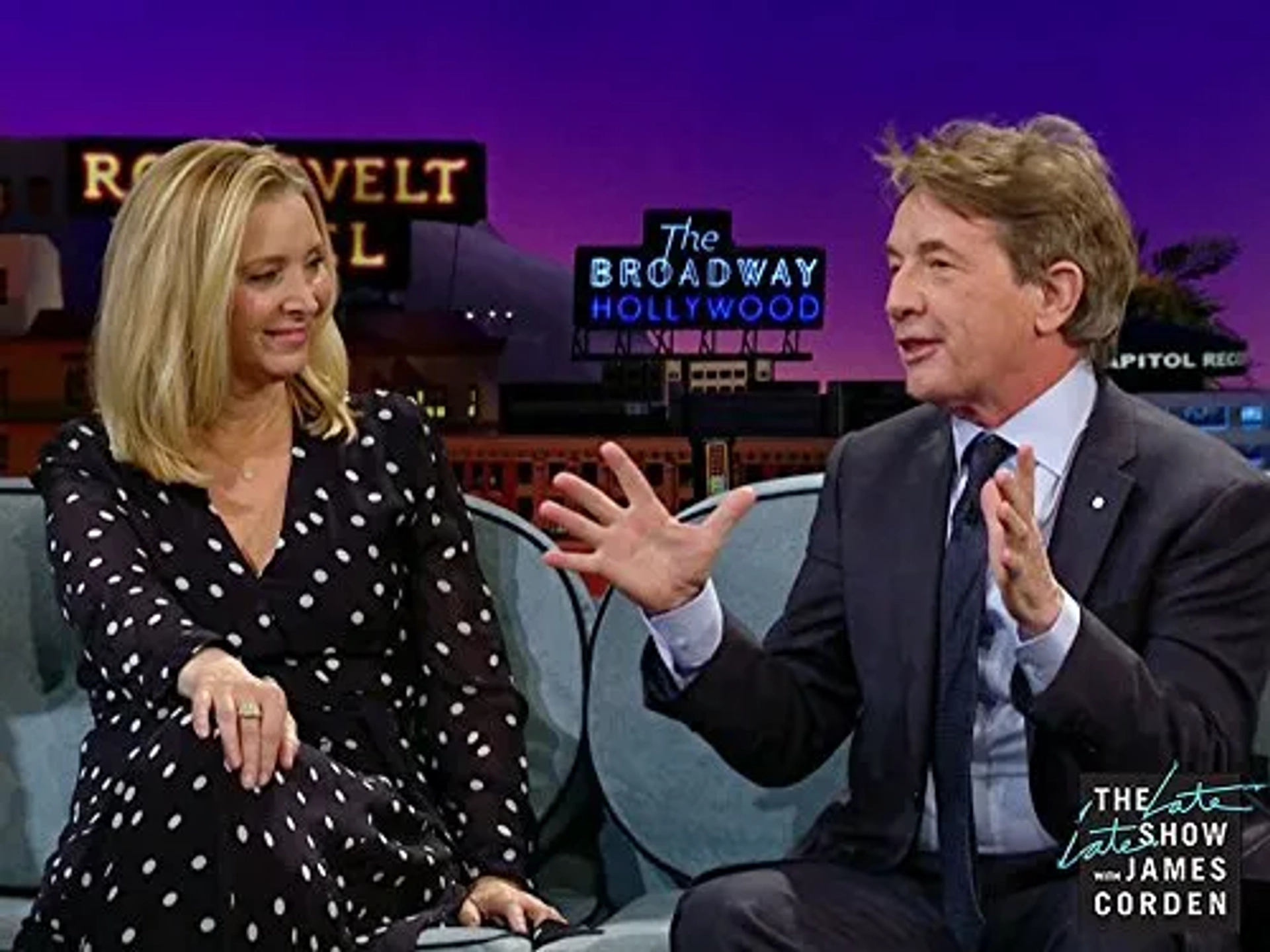 Lisa Kudrow and Martin Short in The Late Late Show with James Corden (2015)