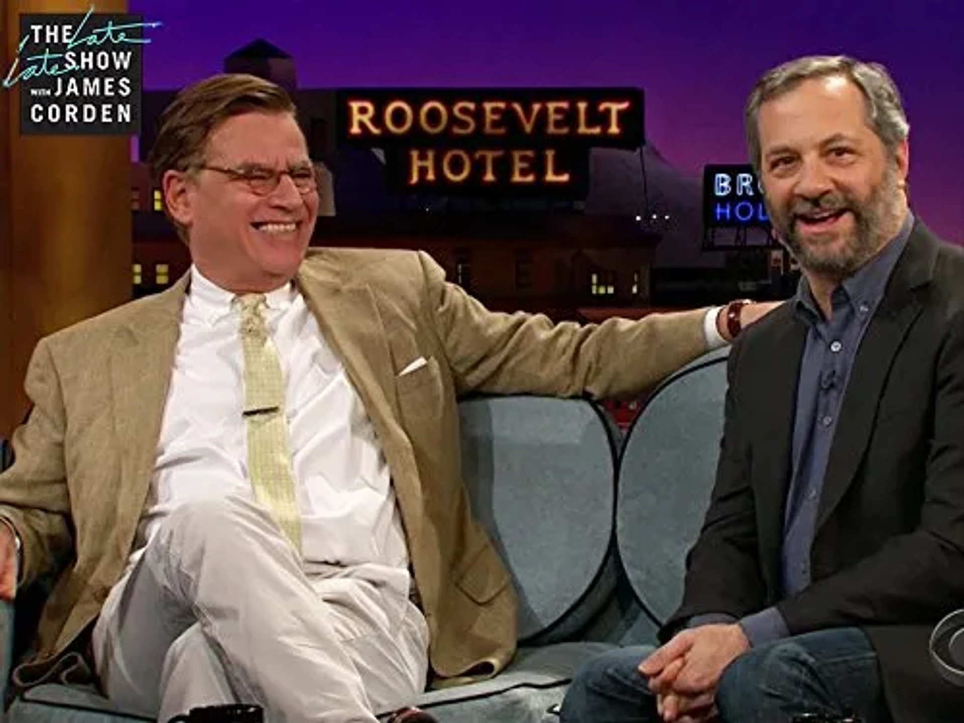 Judd Apatow and Aaron Sorkin in The Late Late Show with James Corden (2015)