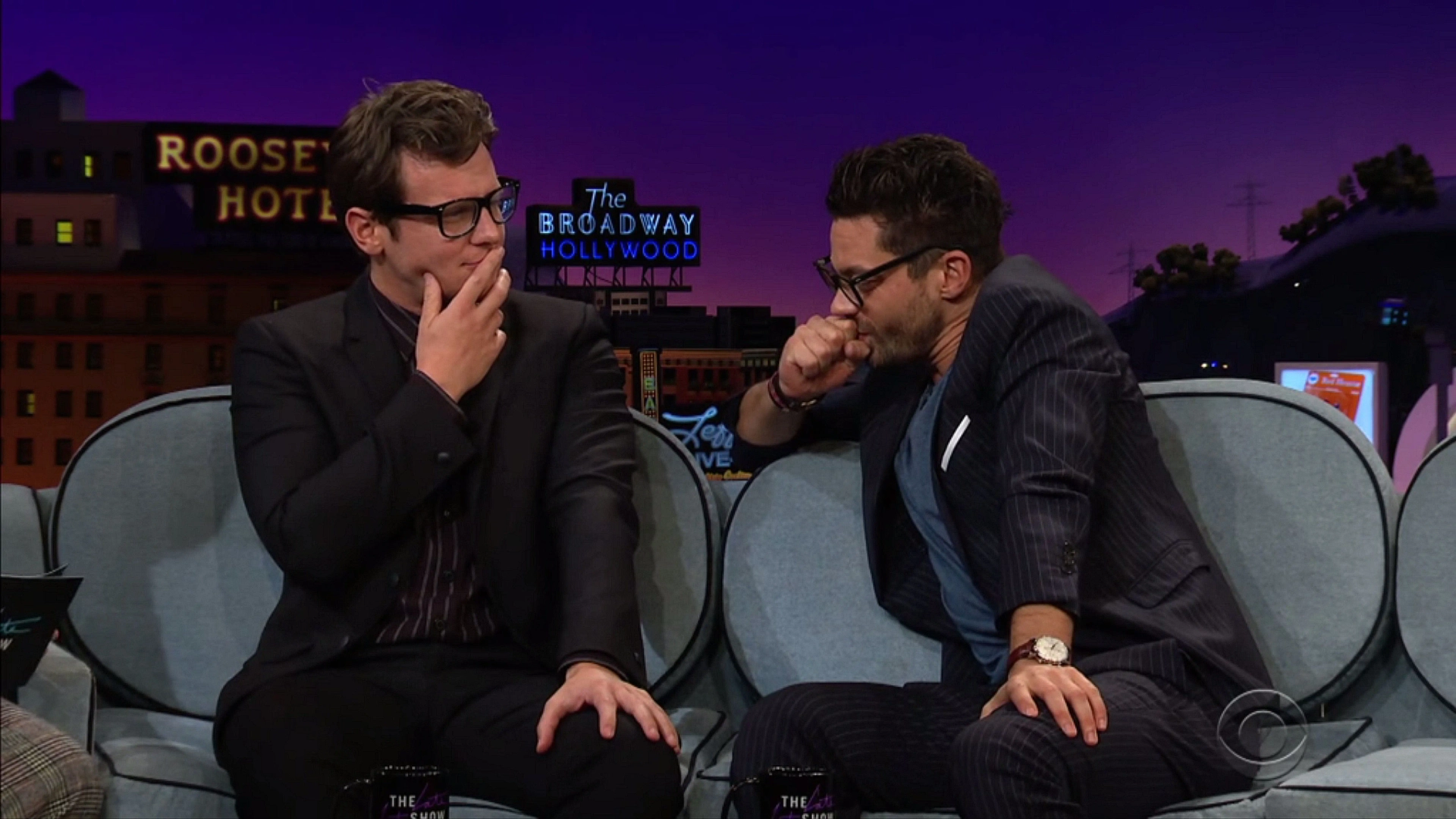 Dominic Cooper and Jonathan Groff in The Late Late Show with James Corden: Dominic Cooper/Jonathan Groff/Red Hearse (2019)