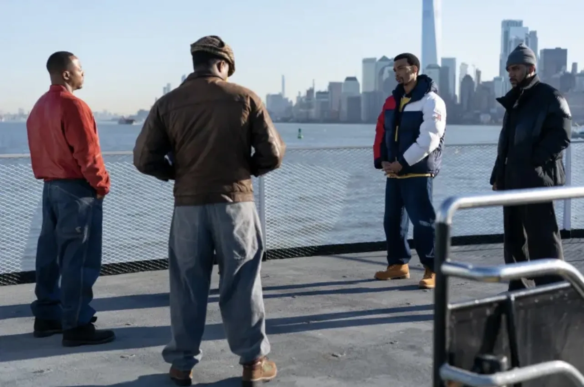 Julian Elijah Martinez, Shameik Moore, Marcus Callender, and Siddiq Saunderson in Wu-Tang: An American Saga: Pioneer the Frontier (2021)