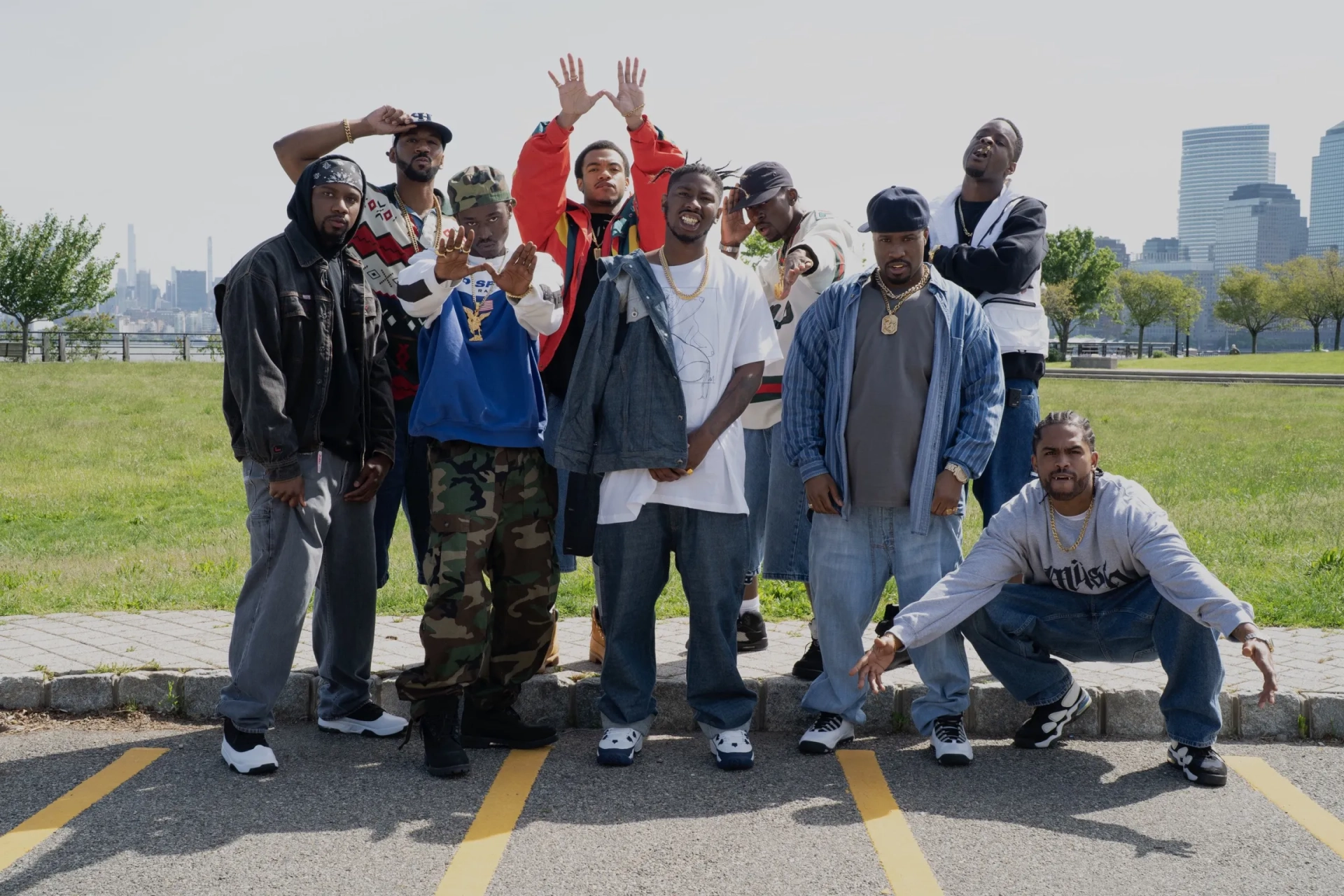 Uyoata Udi, Damani D. Sease, Shameik Moore, Ashton Sanders, JaQwan J. Kelly, Siddiq Saunderson, T.J. Atoms, Johnell Young, and Dave East in Wu-Tang: An American Saga (2019)