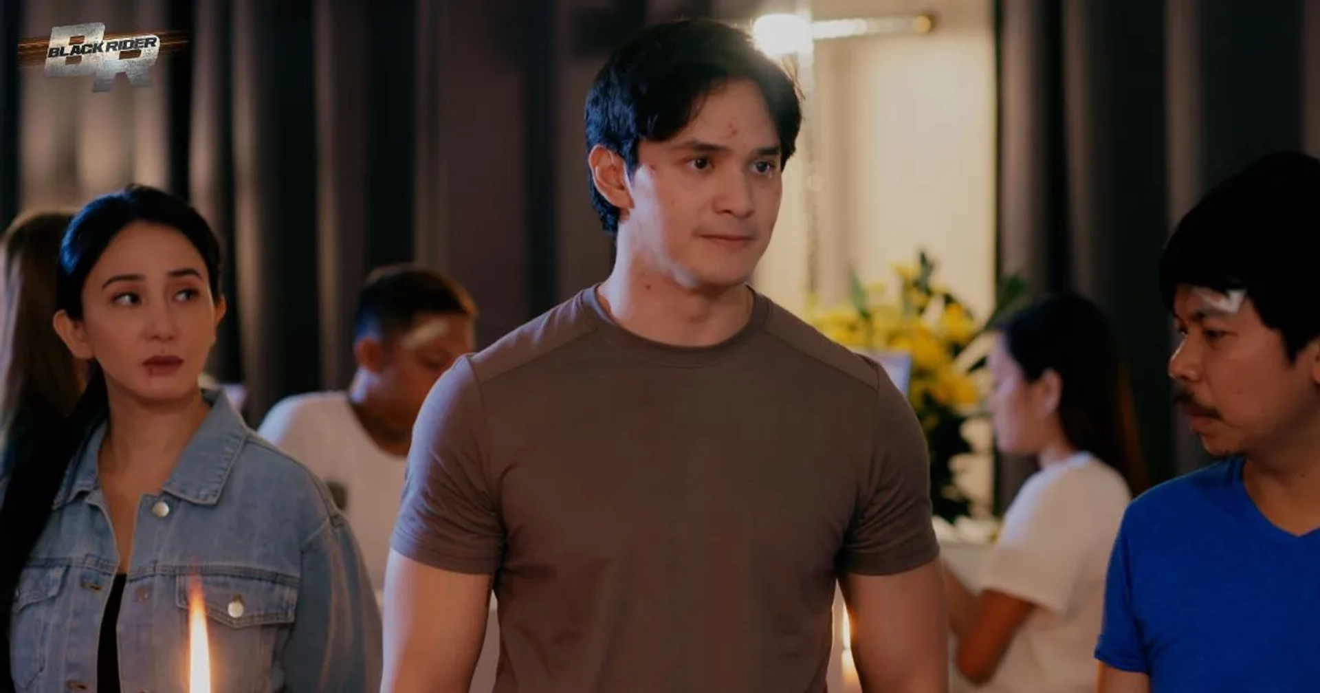 Empoy Marquez, Katrina Halili, and Ruru Madrid in Black Rider (2023)