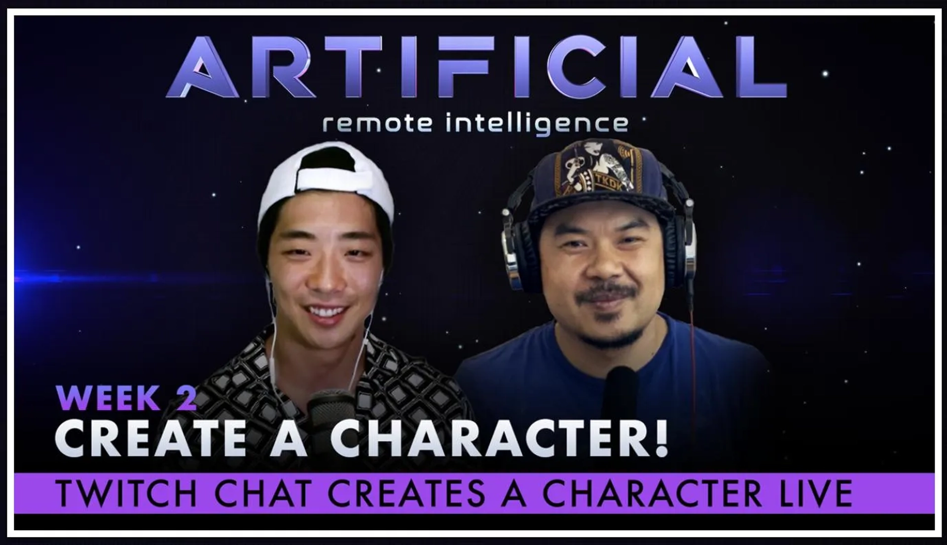 Justin Lee and Bernie Su in Artificial: Create a Character (2020)